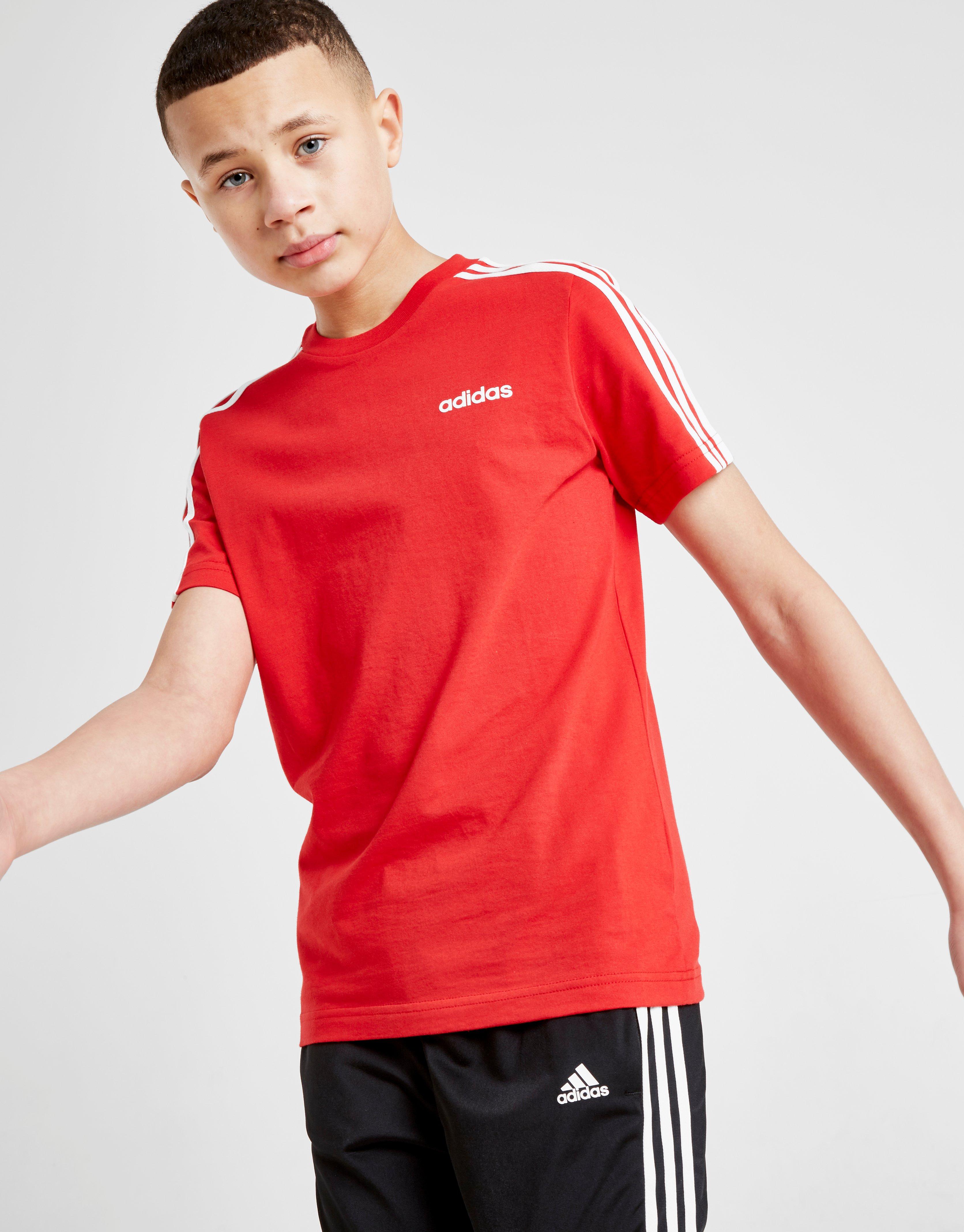 adidas 3 stripe shirt red