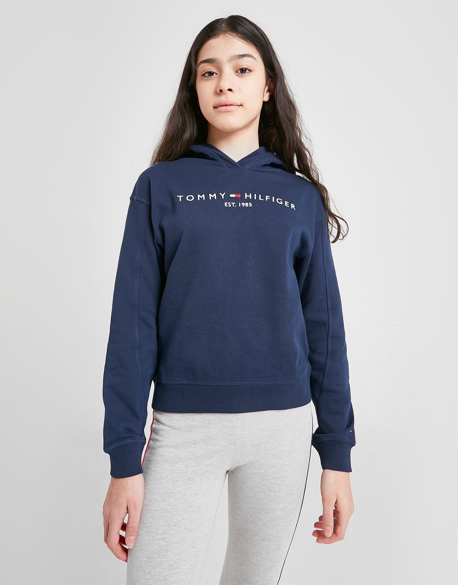 Buy Blue Tommy Hilfiger Girls' Essential Overhead Hoodie Junior | JD ...