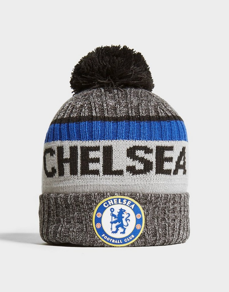 Buy Grey New Era Chelsea FC Pom Beanie Hat | JD Sports