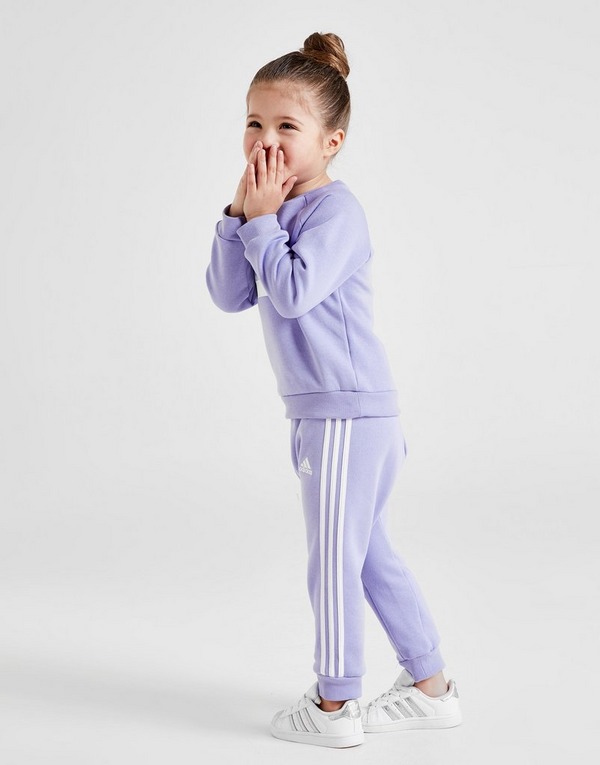 adidas Girls' Box Logo Crew Tracksuit Infant