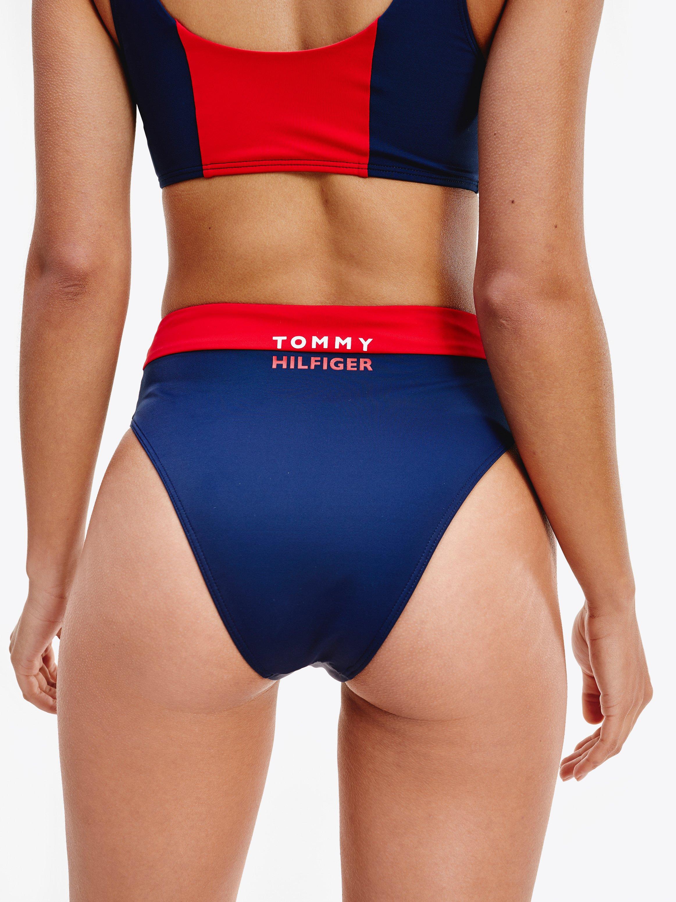 fila colour block high waist bikini bottoms