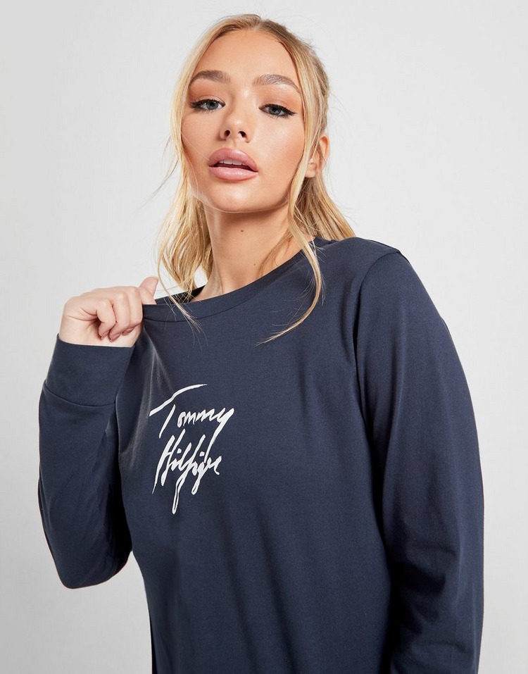 Buy Blue Tommy Hilfiger '85 Long Sleeve Logo TShirt JD Sports JD