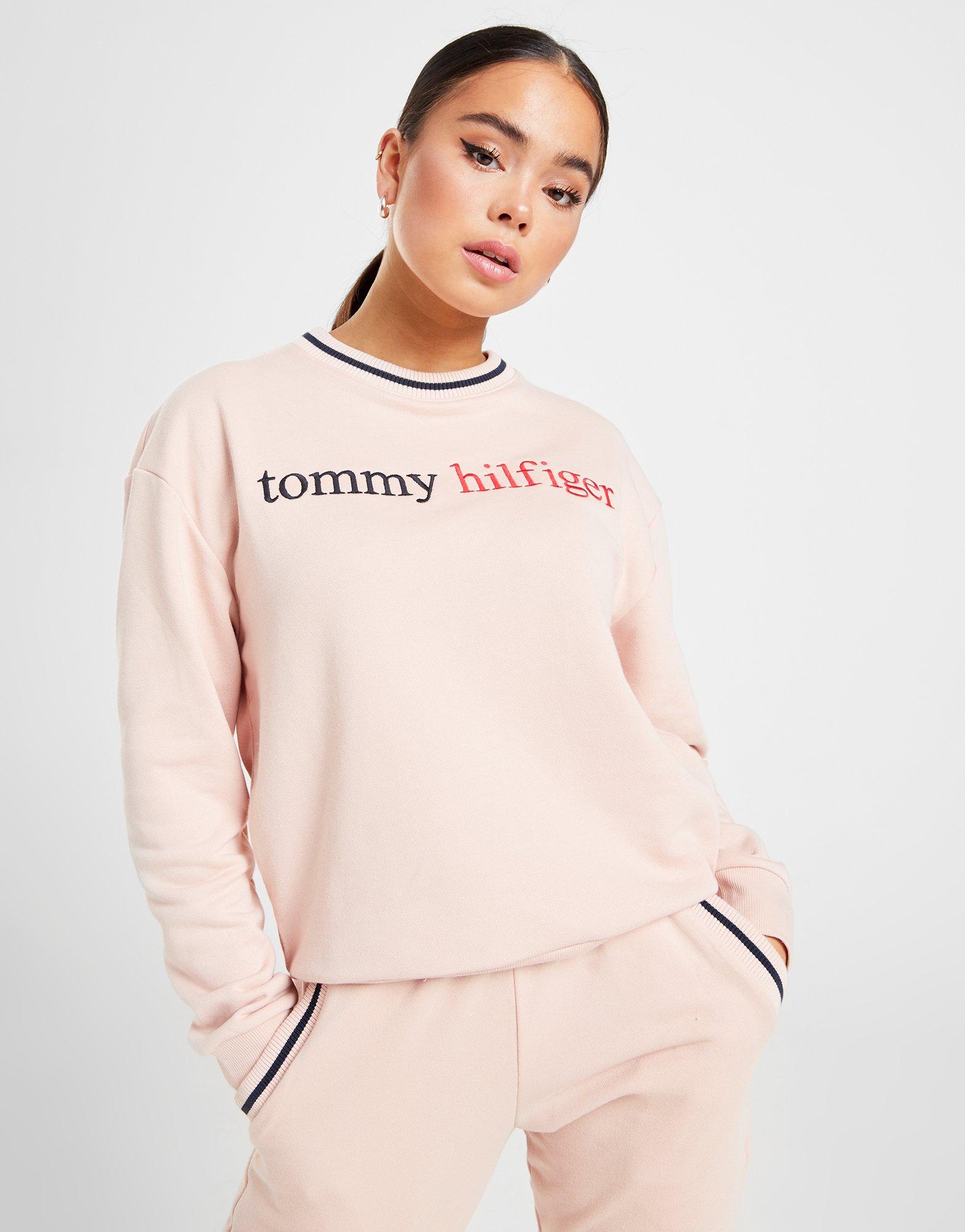 pink tommy hilfiger crew neck