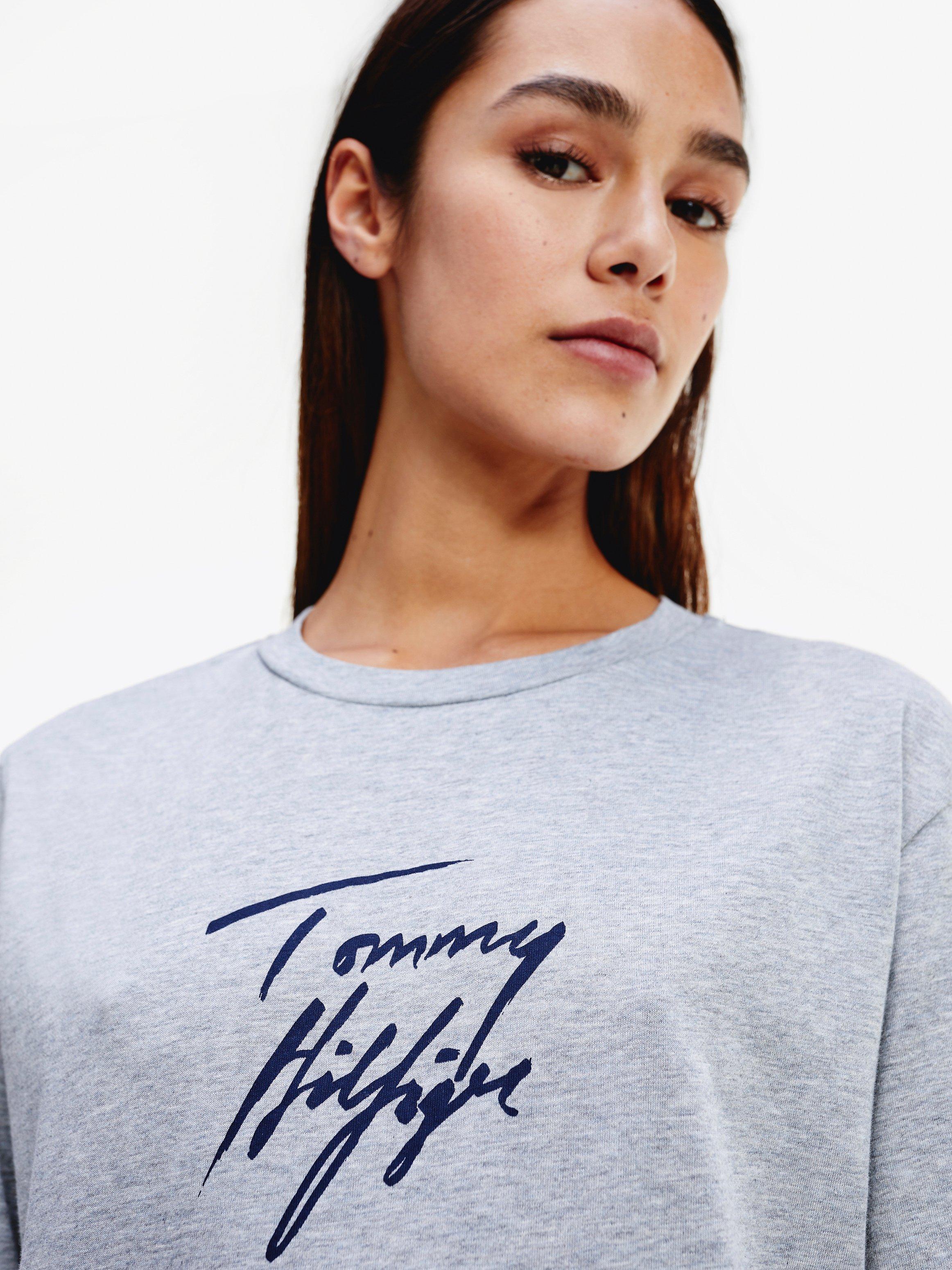 tommy hilfiger grey t shirt womens