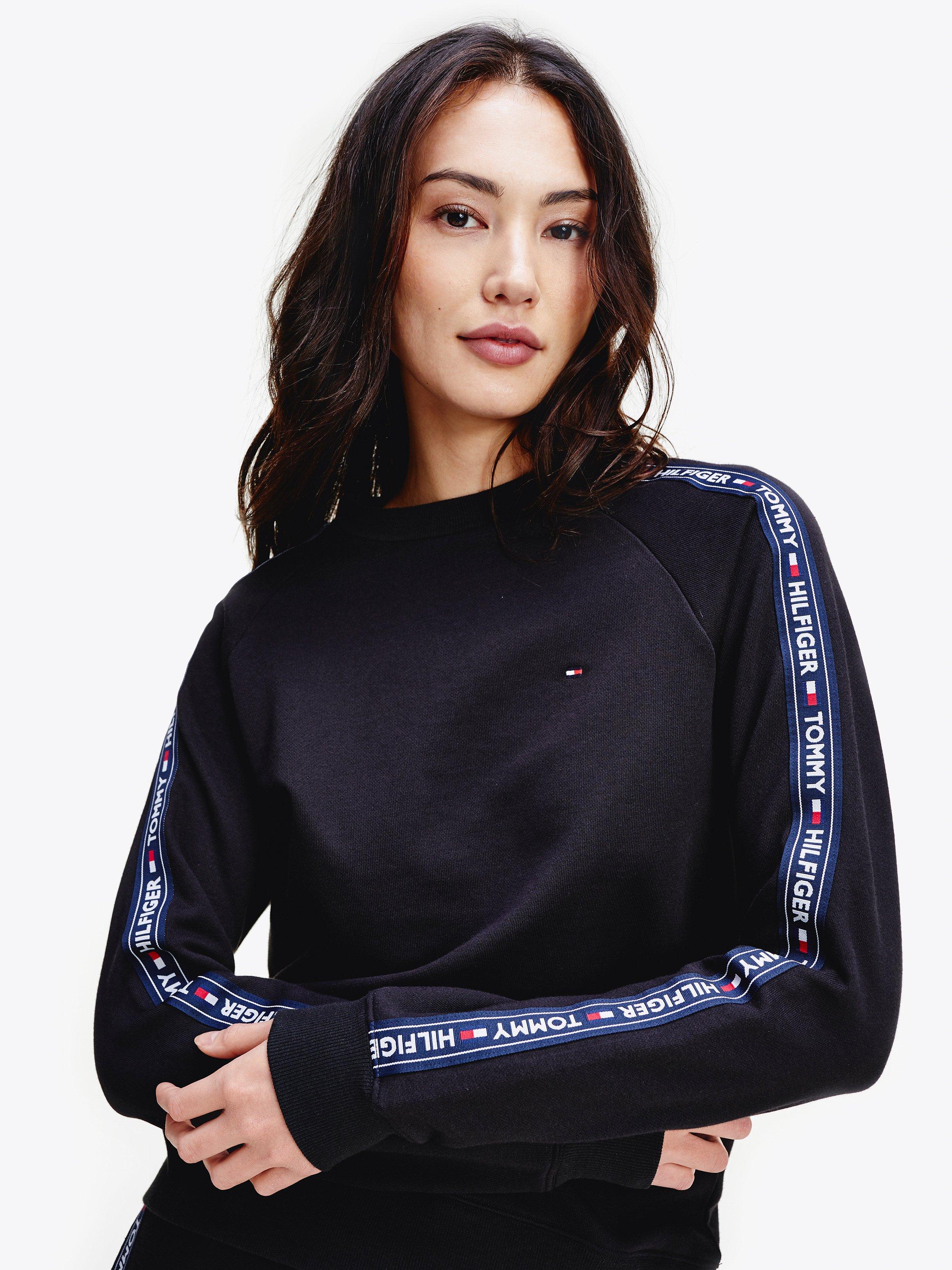 tommy hilfiger sleeve tape crew sweatshirt