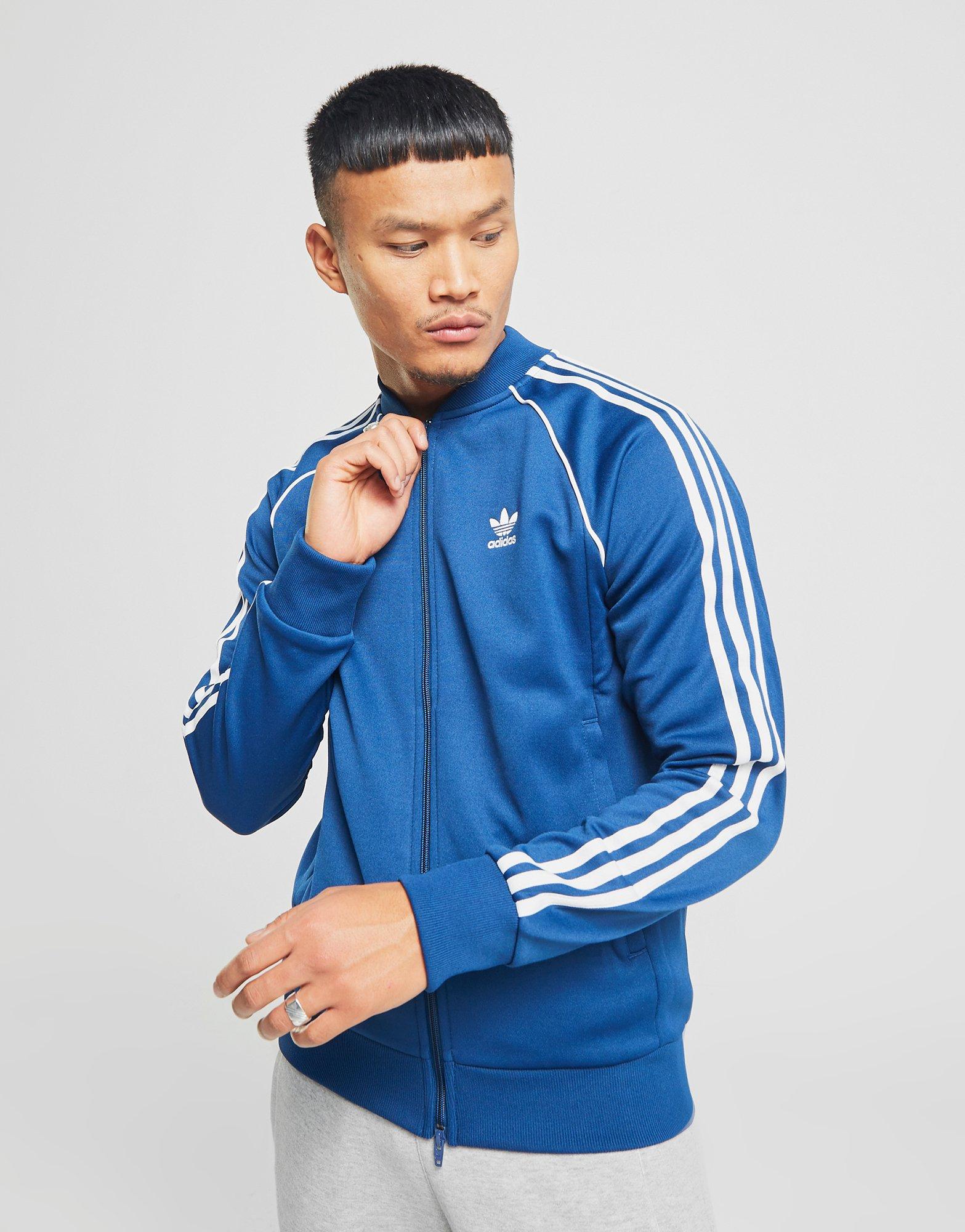 adidas track top blue