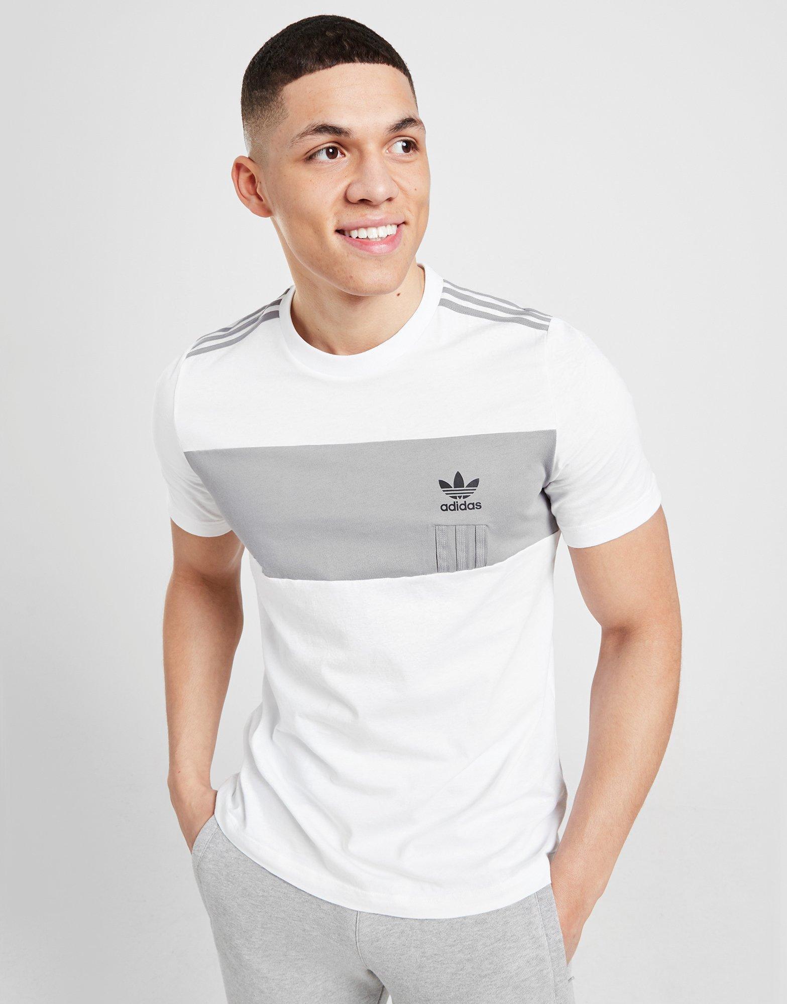 grey and white adidas t shirt