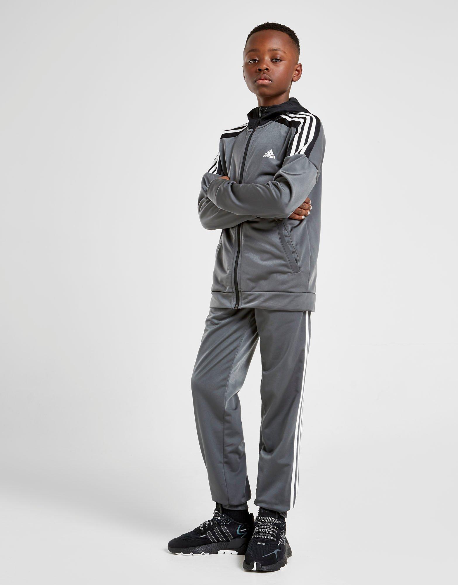 grey adidas tracksuit junior