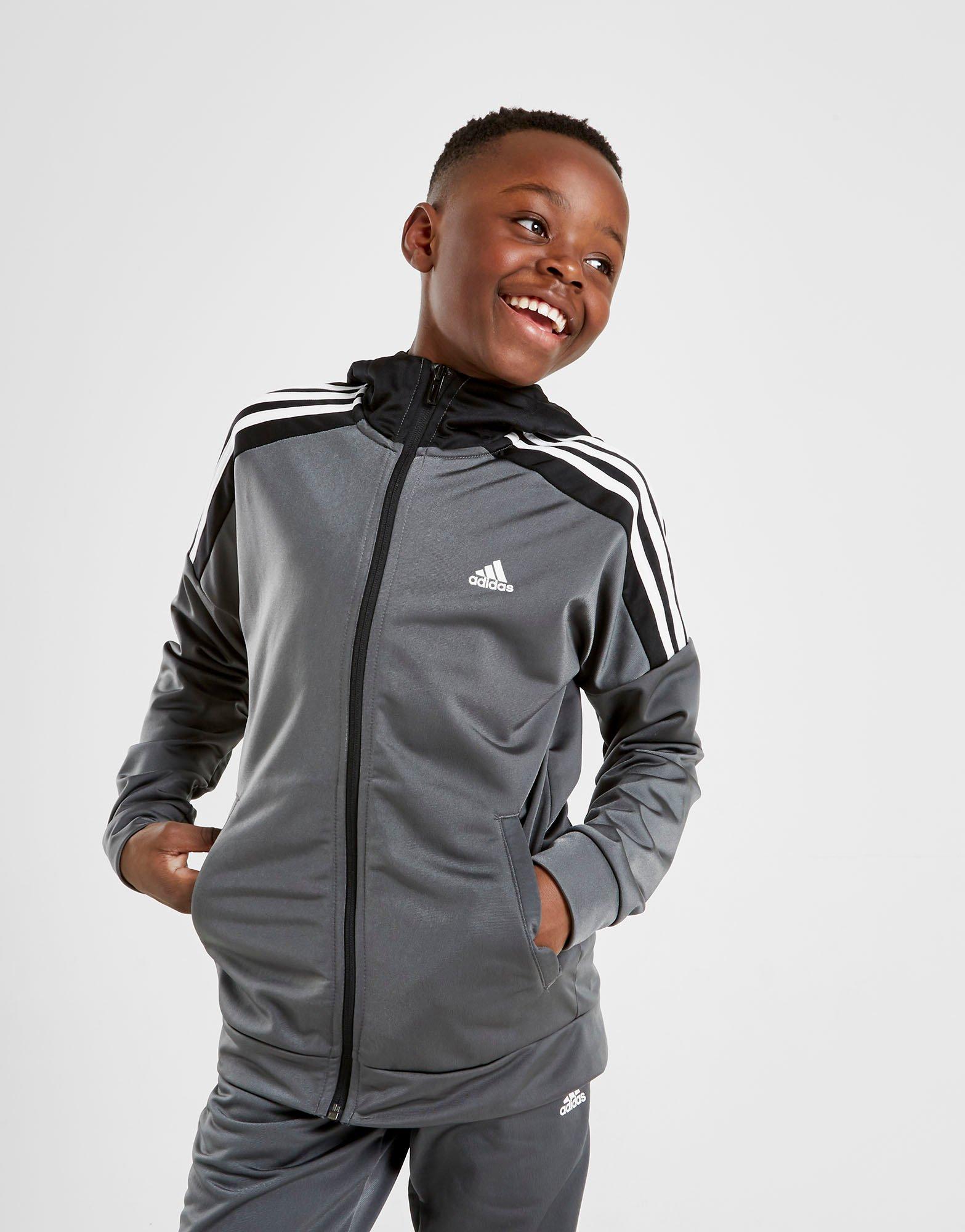 grey adidas tracksuit junior