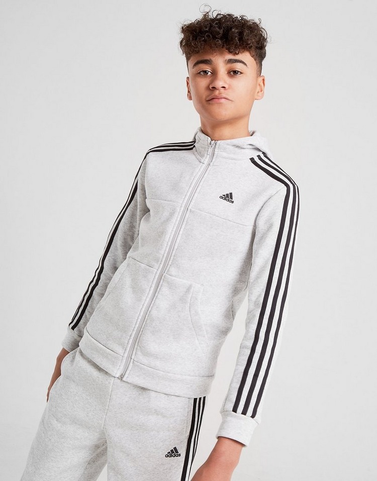 Buy Grey adidas Badge of Sport Fleece Full Zip Hoodie Junior JD
