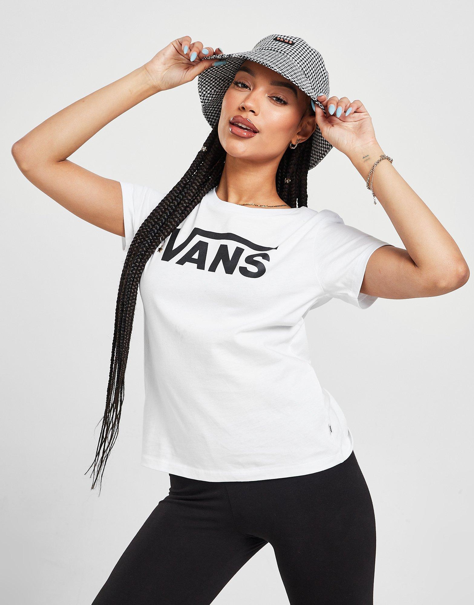 Blanc Vans T-shirt Flying V Logo Femme