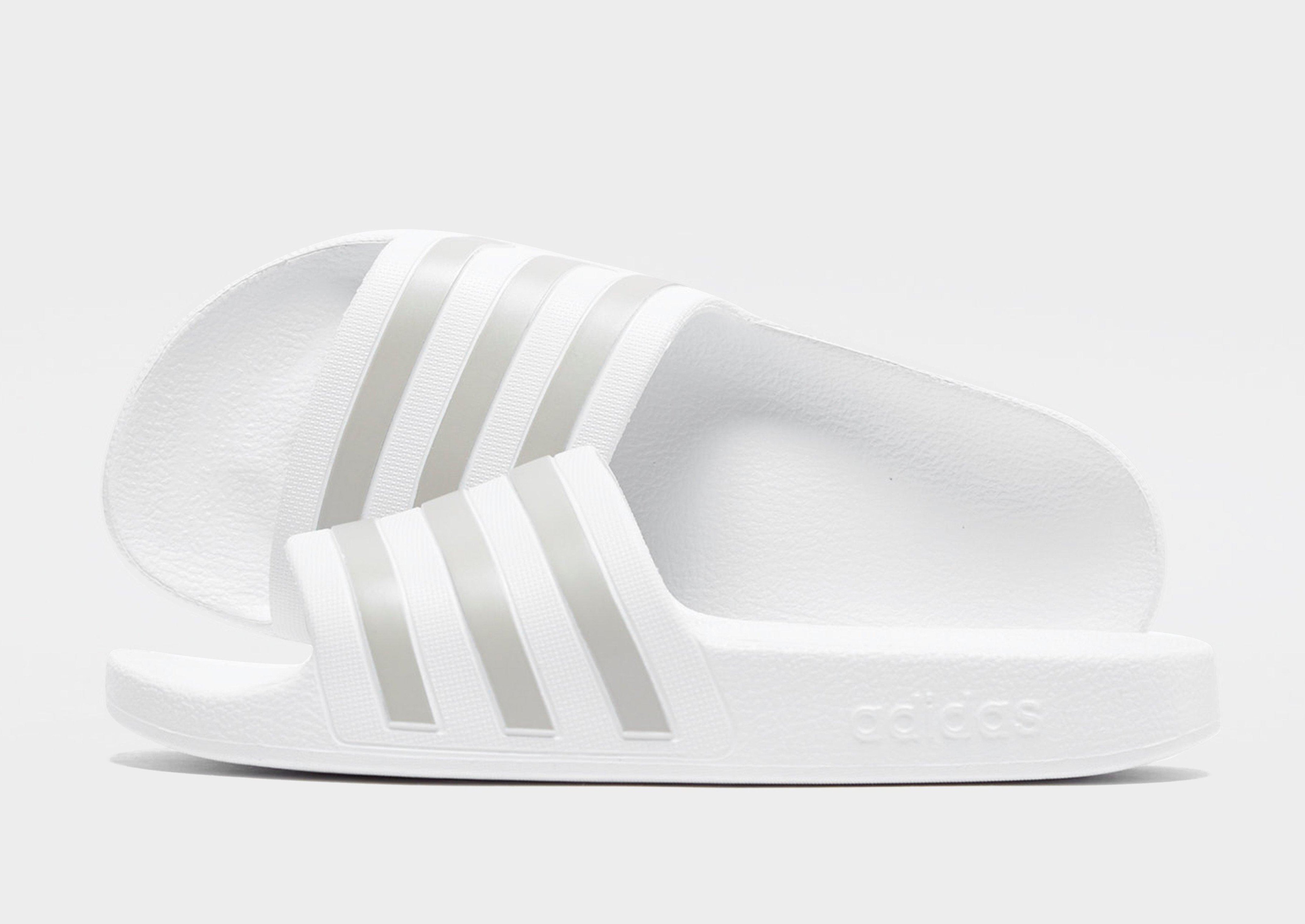 White adidas Originals Adilette Aqua Slides Women s JD Sports Global