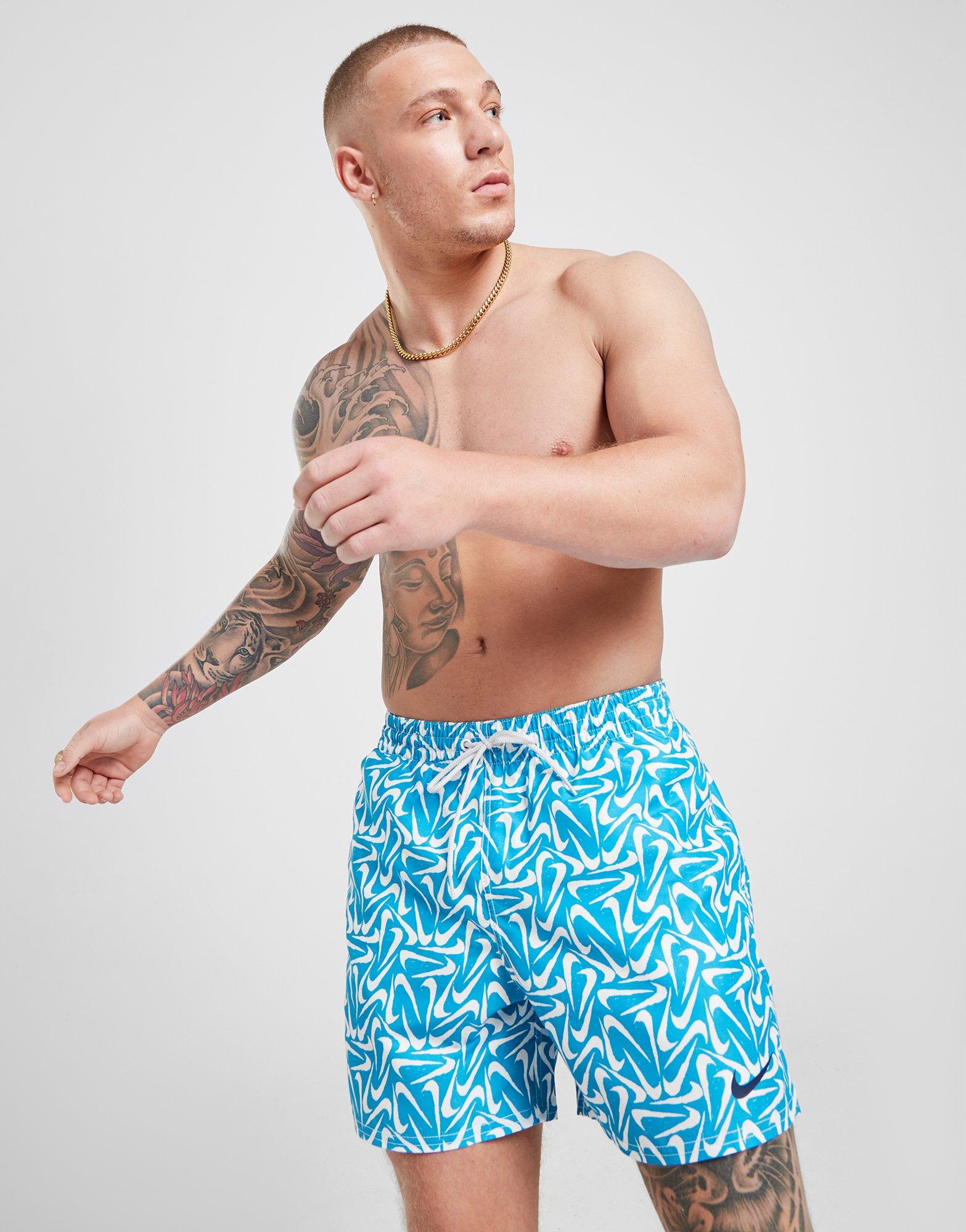 nike swoosh print swim shorts