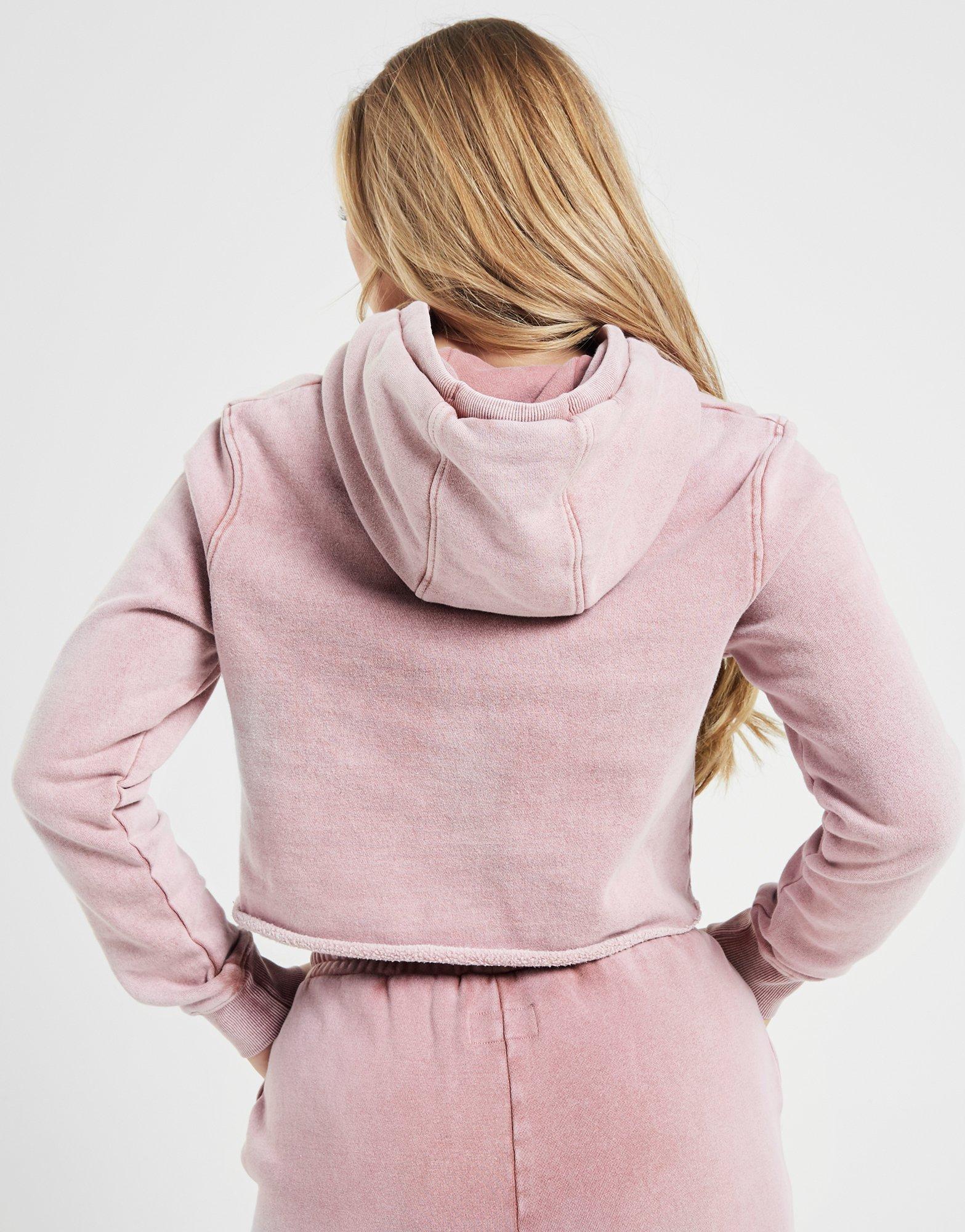 pink soda cropped overhead hoodie