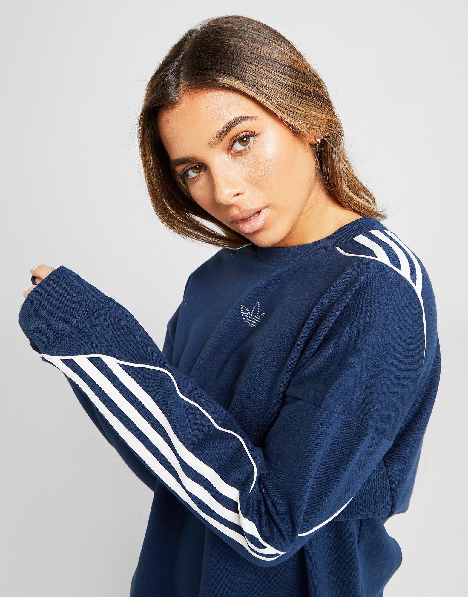 adidas crew neck fleece sweatshirt