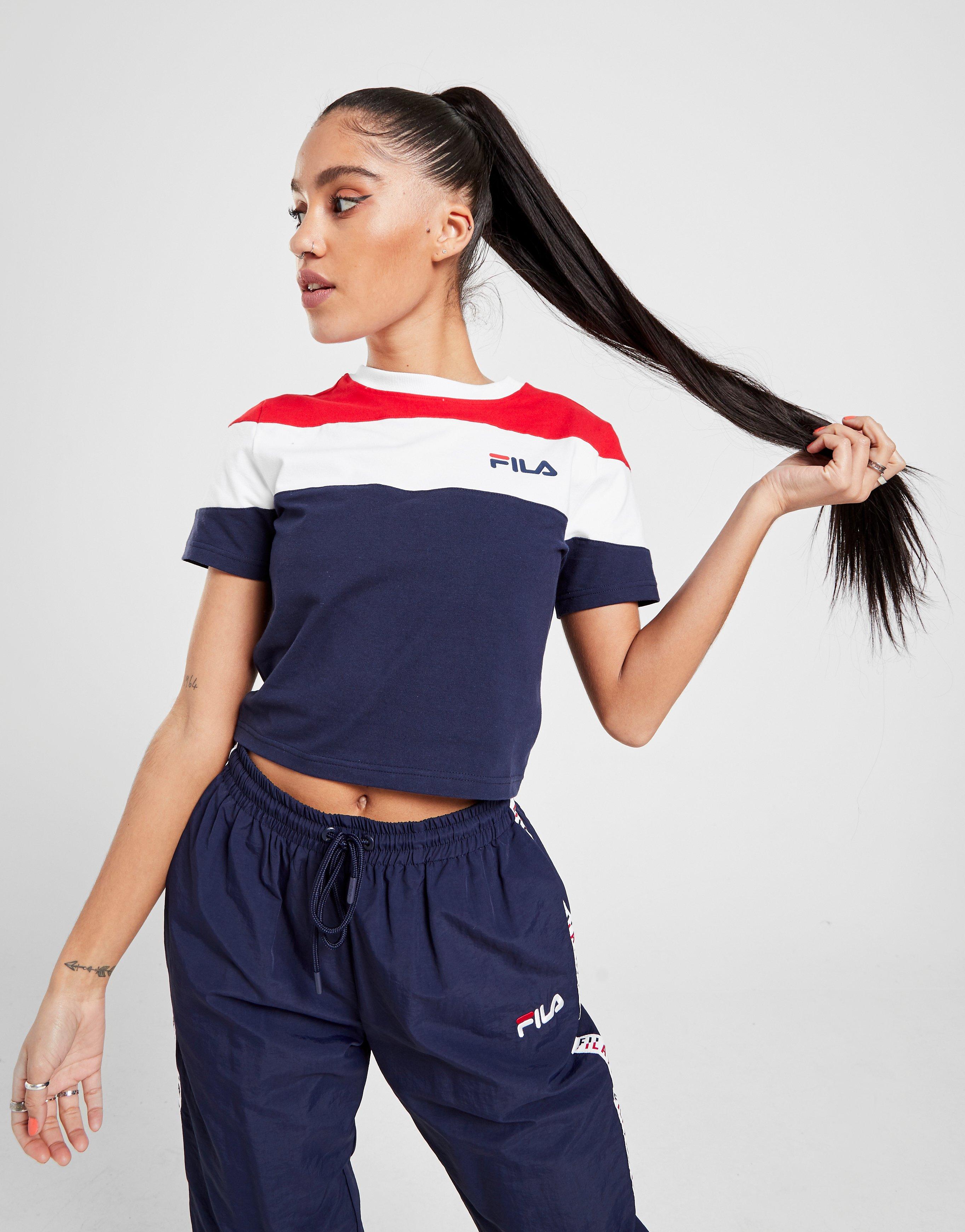 fila crop top and shorts set