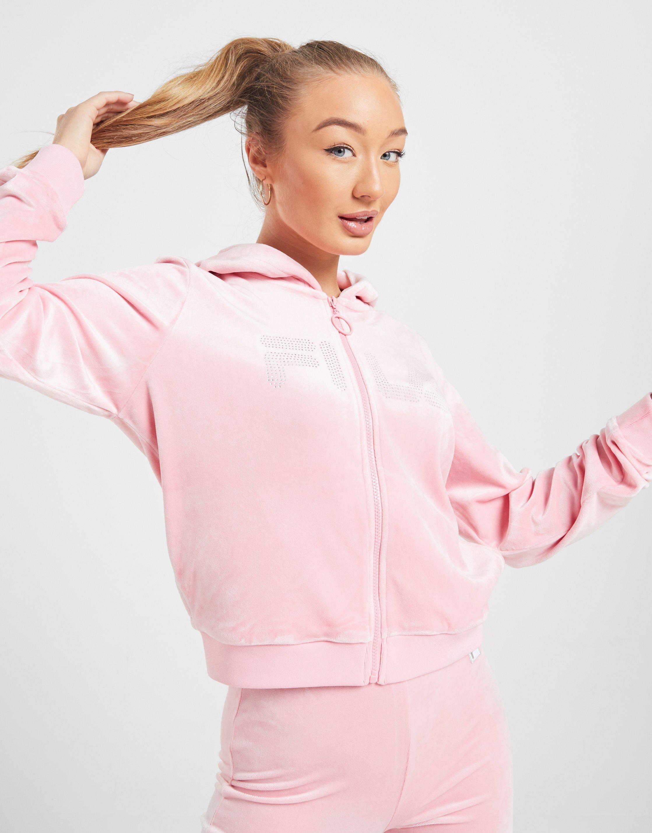 pink velour hoodie