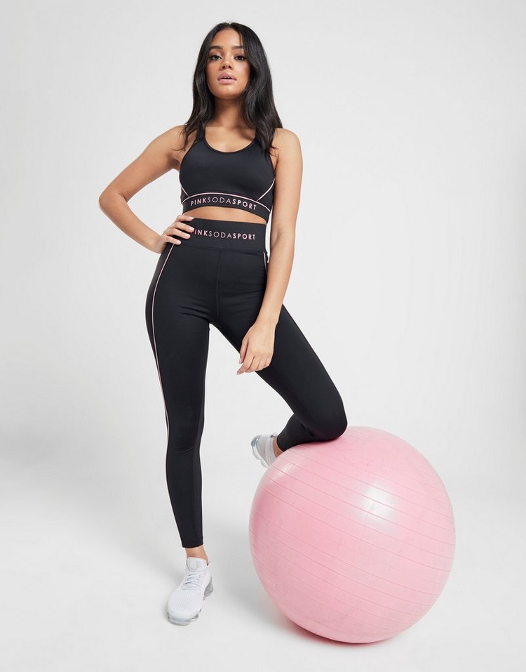 Pink Soda Sport Piped Sports Bra