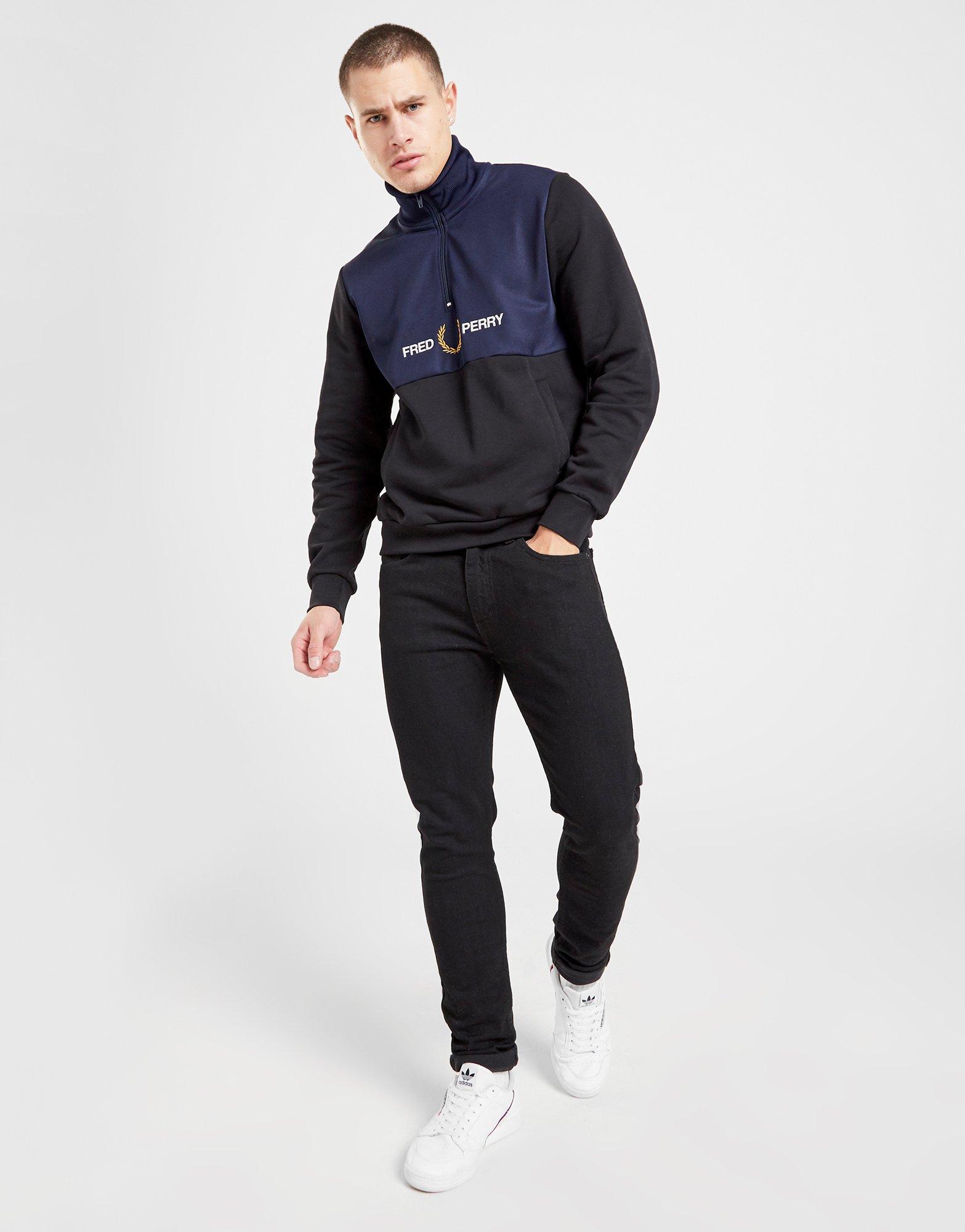 colour block zip sweatshirt