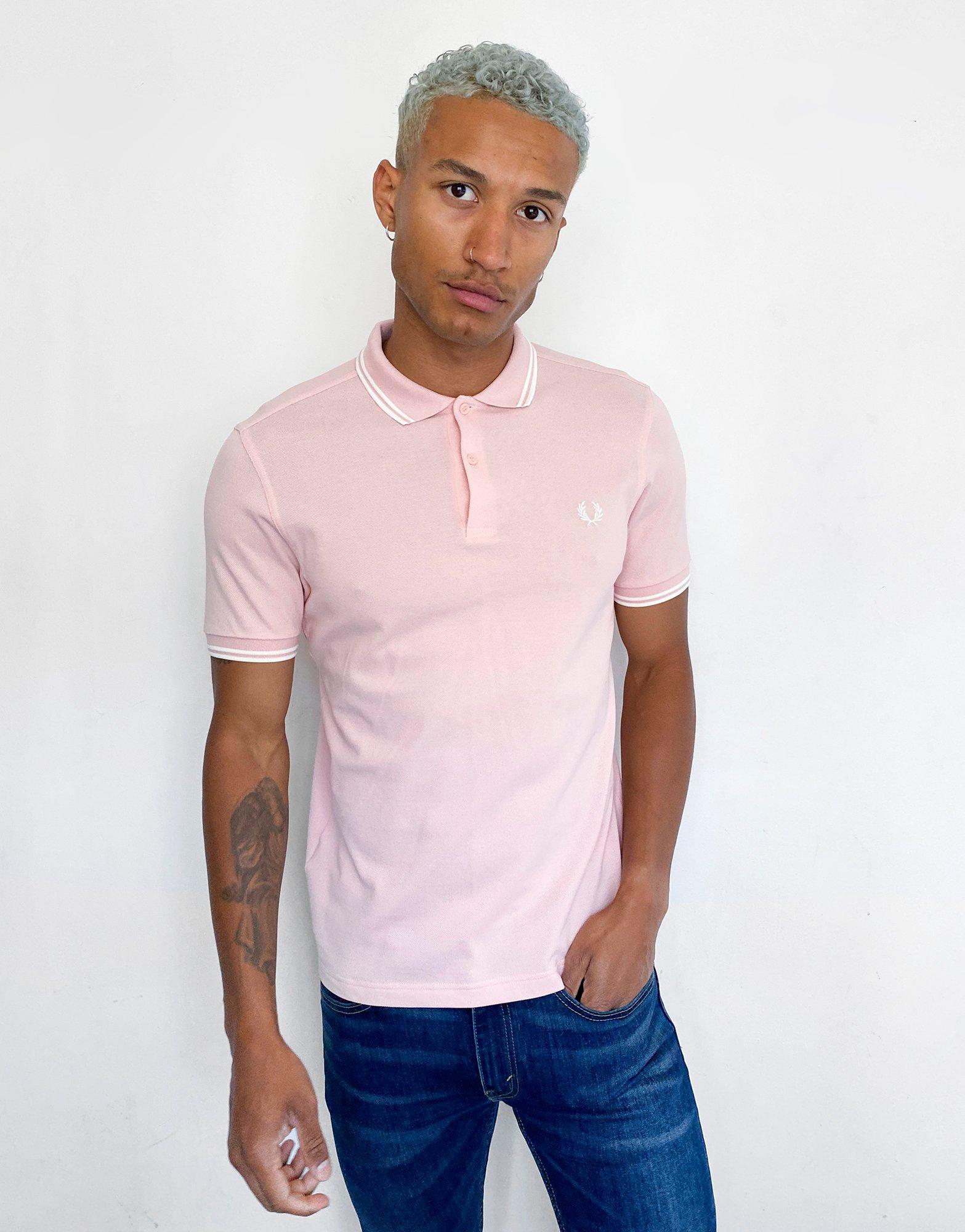 pink fred perry polo