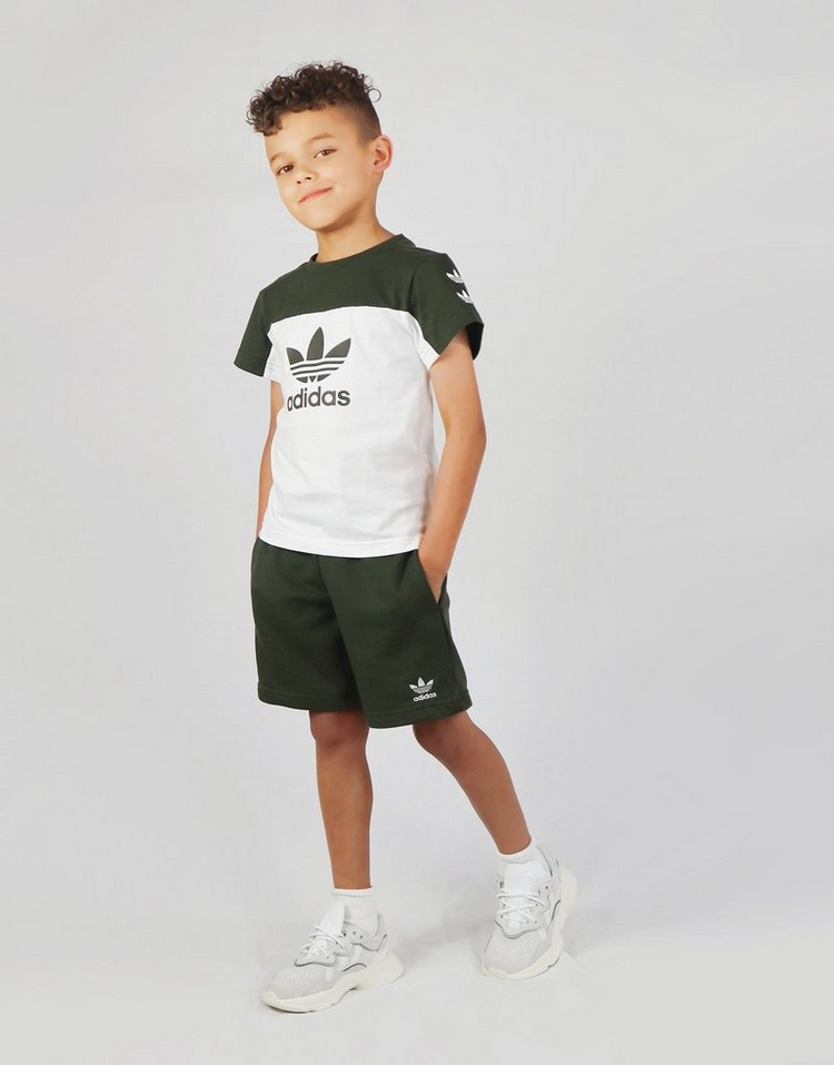 Buy Green adidas Originals Repeat Trefoil T-Shirt/Shorts Set Children ...