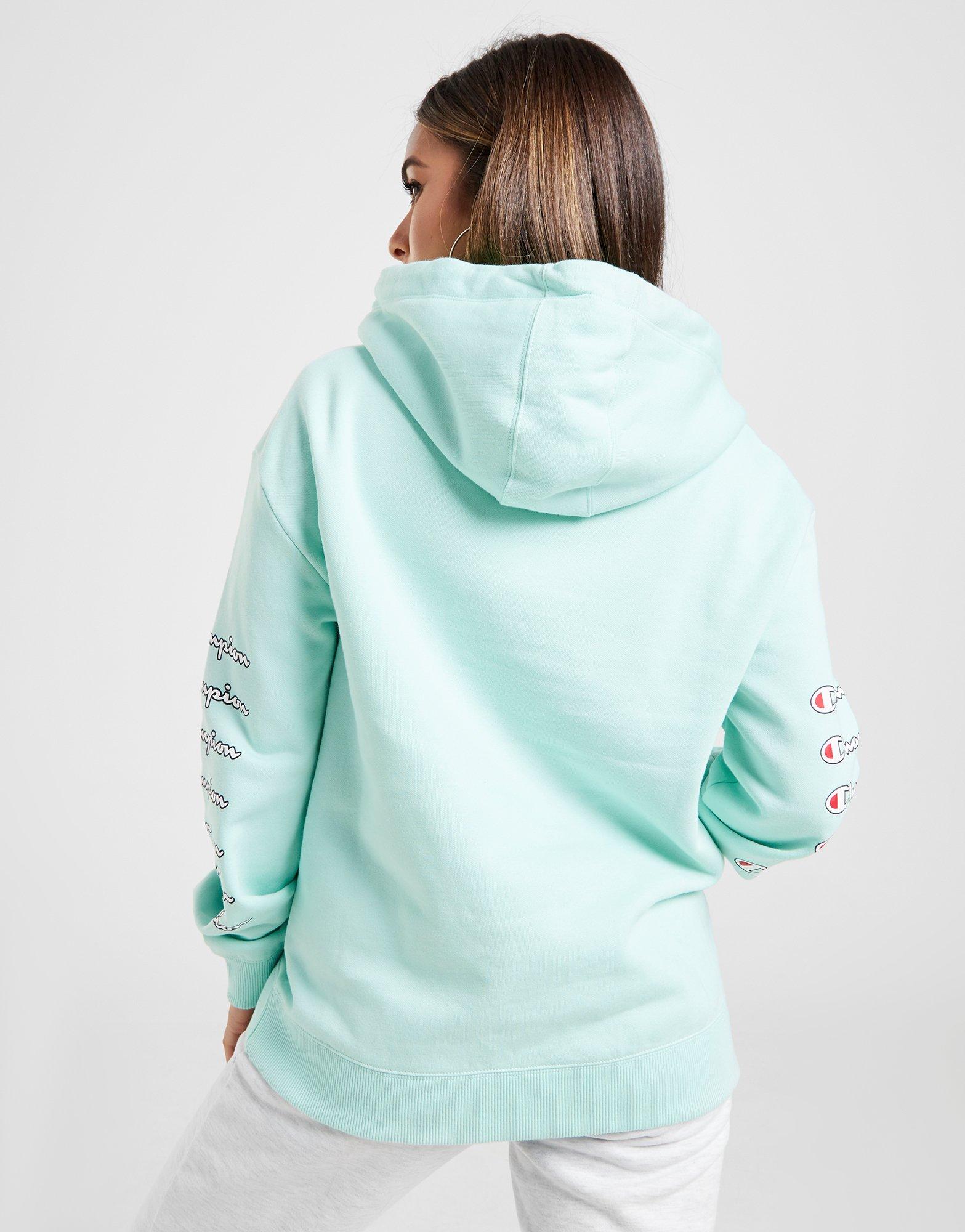 mint blue champion hoodie