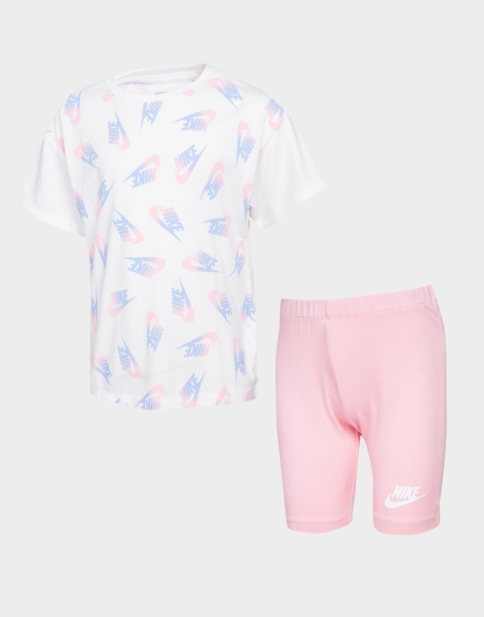 white nike biker shorts