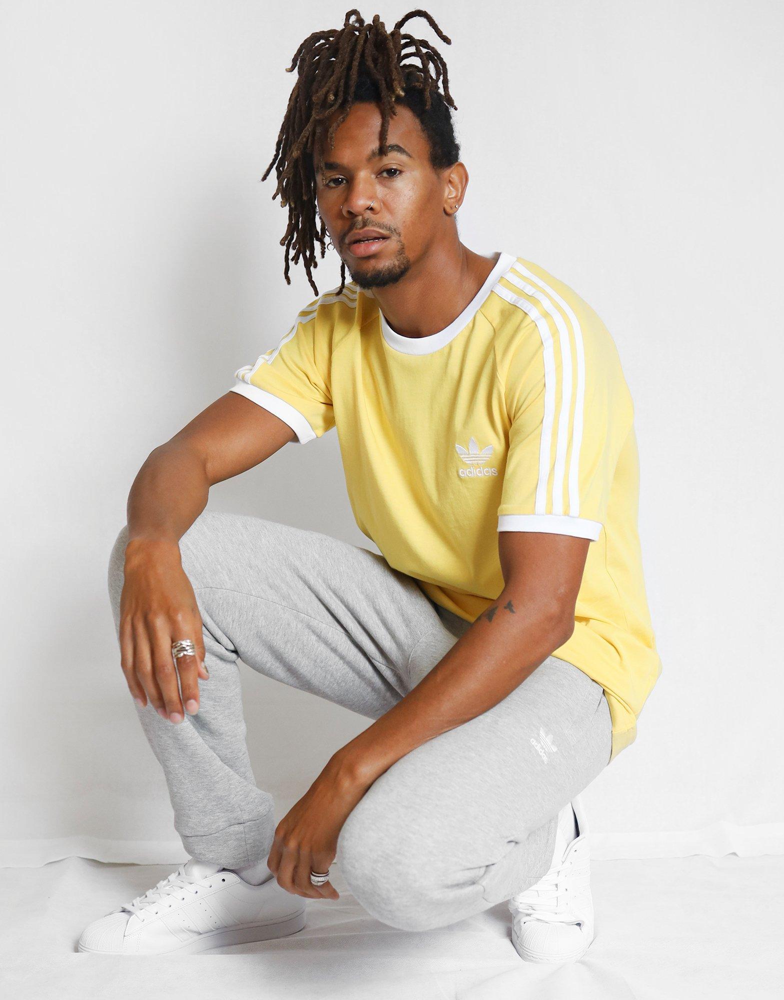 adidas california t shirt blue and yellow