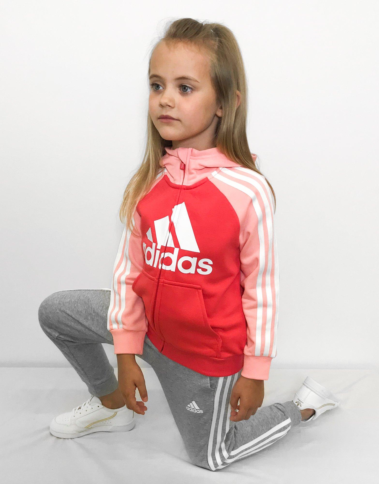 girls grey adidas tracksuit