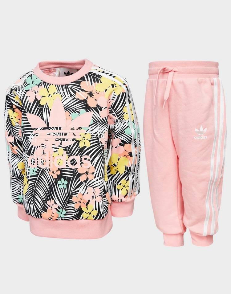 Buy Pink adidas Originals Girls Trefoil Crew Tracksuit Infant JD