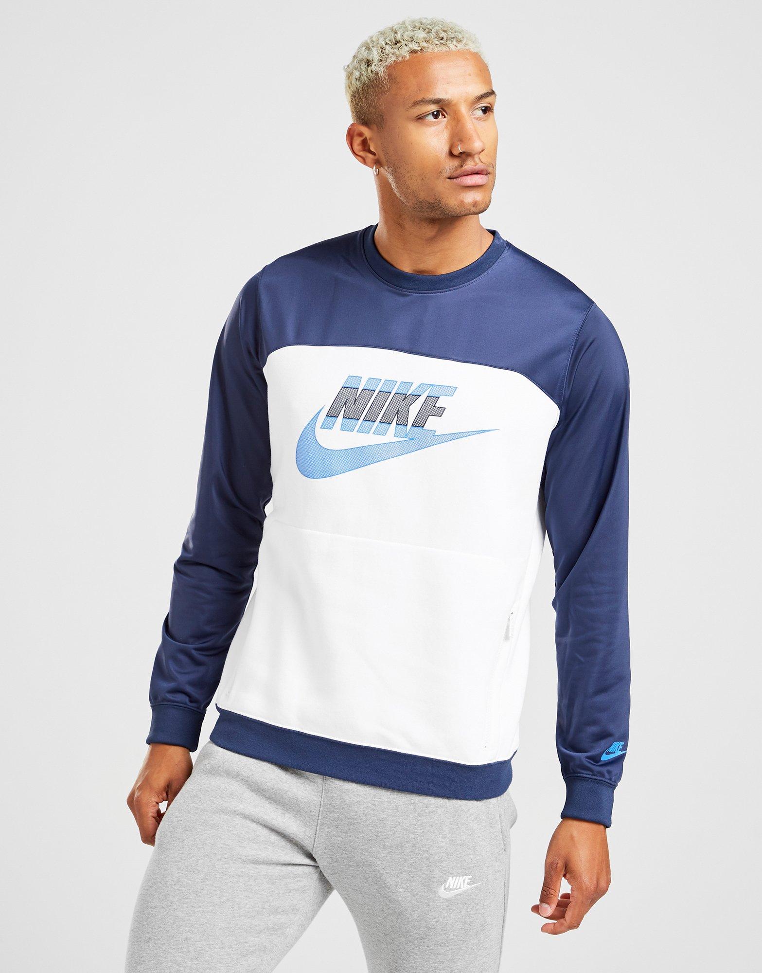 nike hybrid hoodie blue