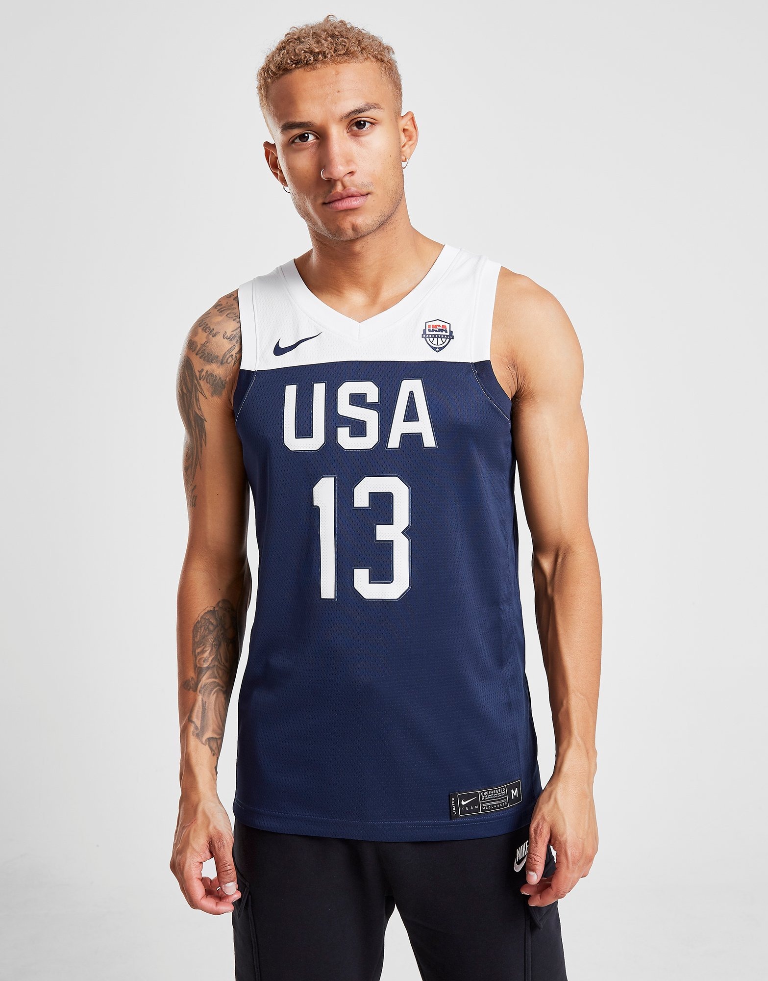 Buy Blue Nike USA Harden #13 Basketball Jersey | JD Sports | JD Sports ...