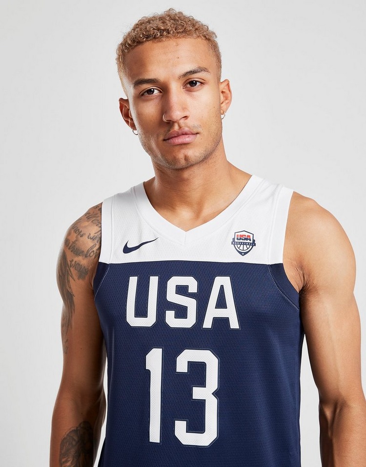 Buy Blue Nike USA Harden #13 Basketball Jersey | JD Sports | JD Sports ...