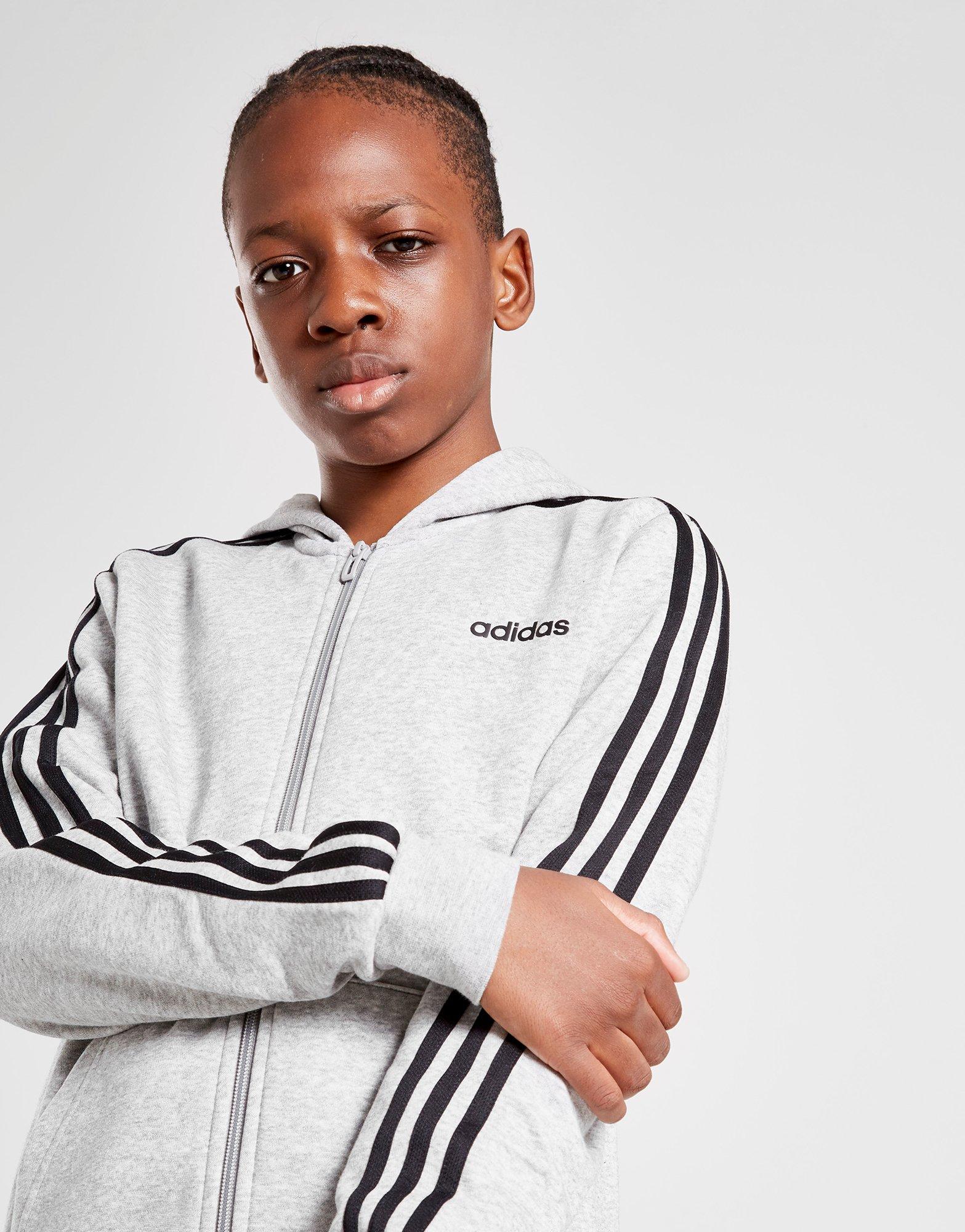 adidas 3 stripes full zip hoodie