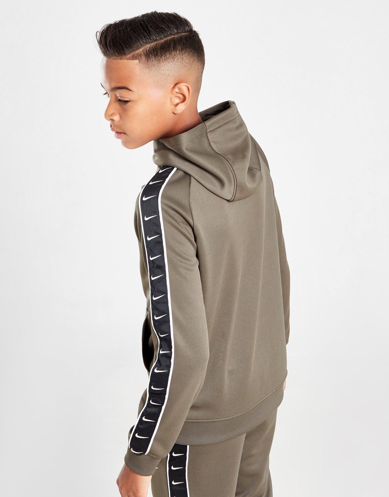 nike tape poly full zip hoodie junior