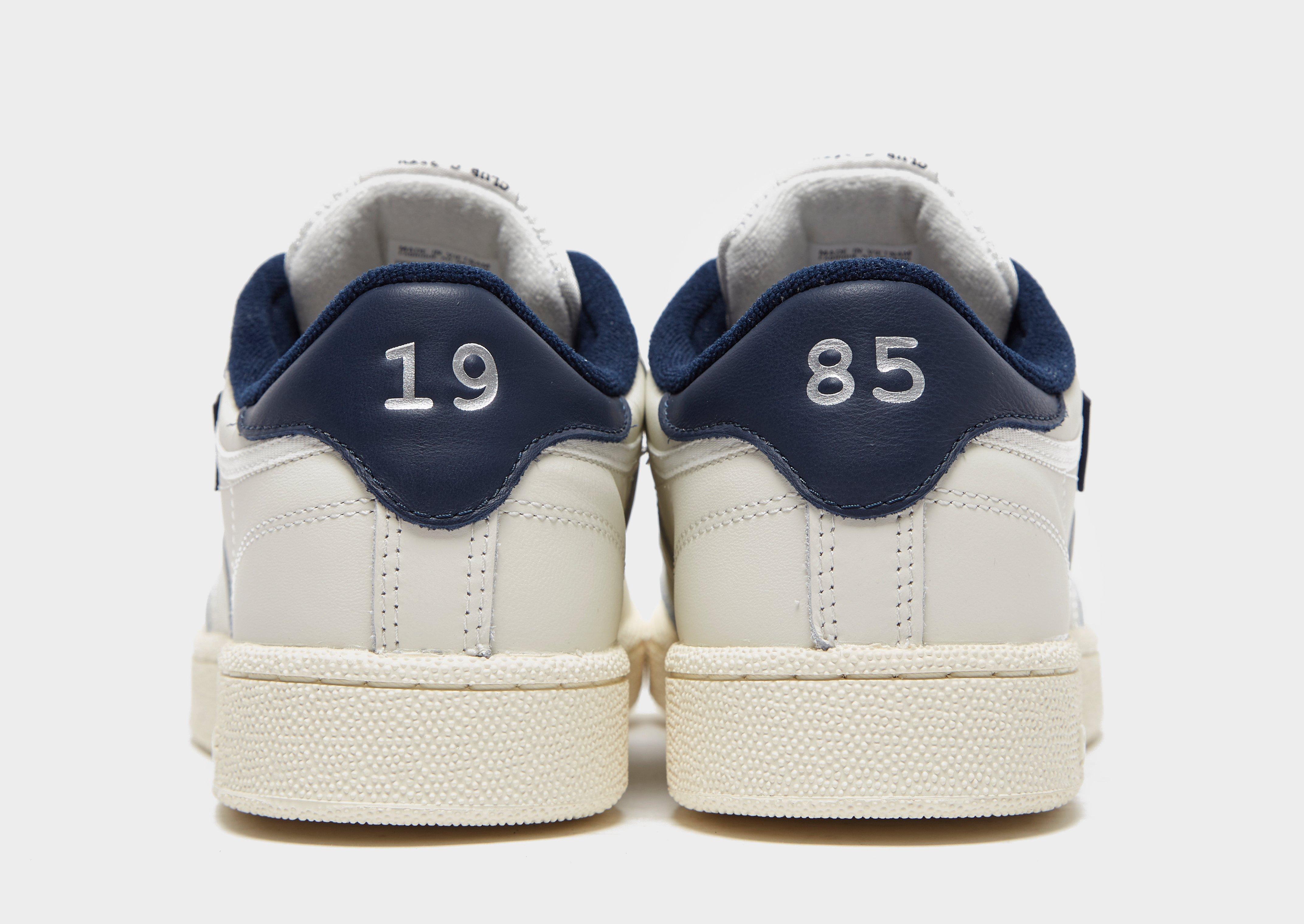 reebok white club c 85 perforated leather court sneaker