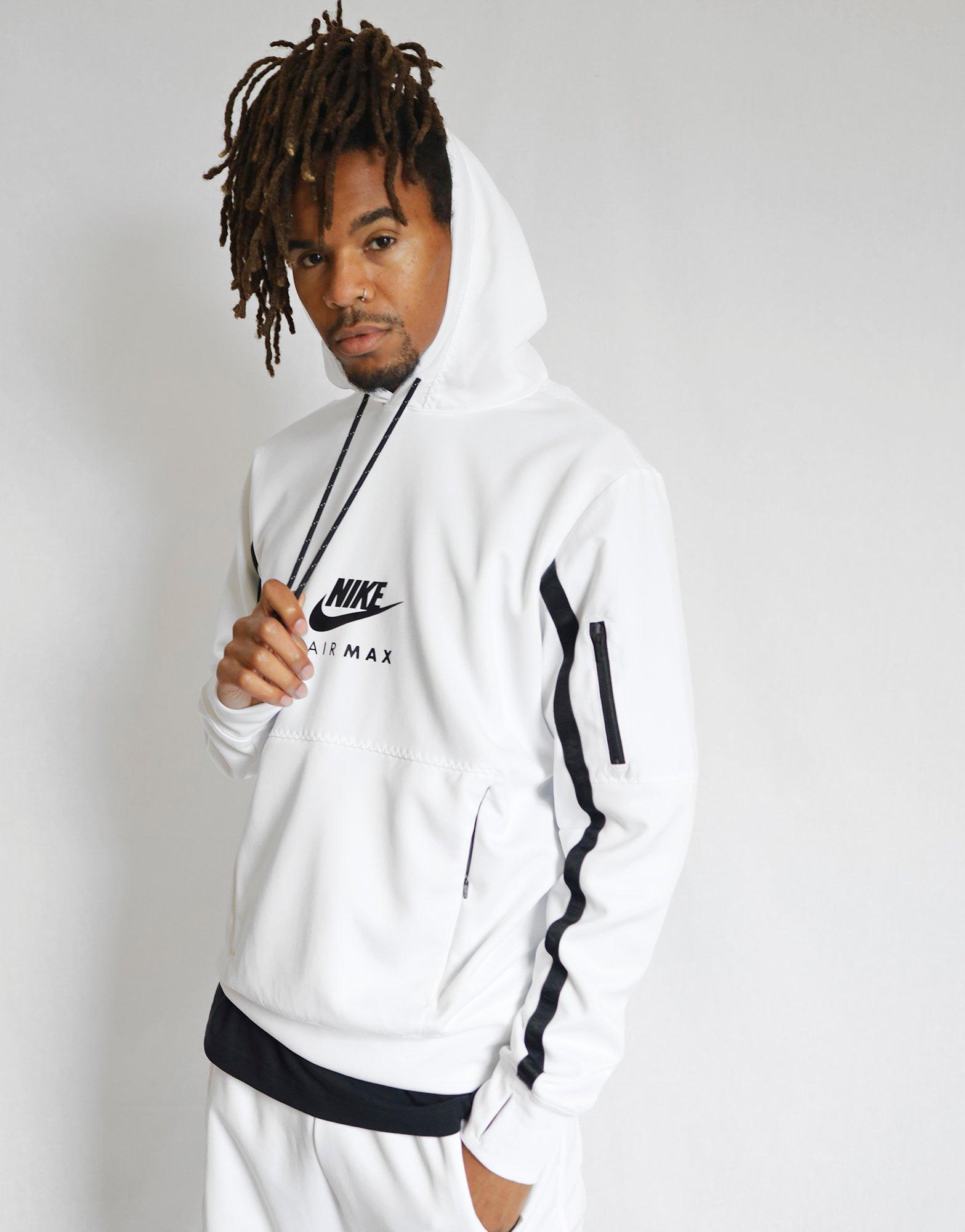 white nike air max hoodie