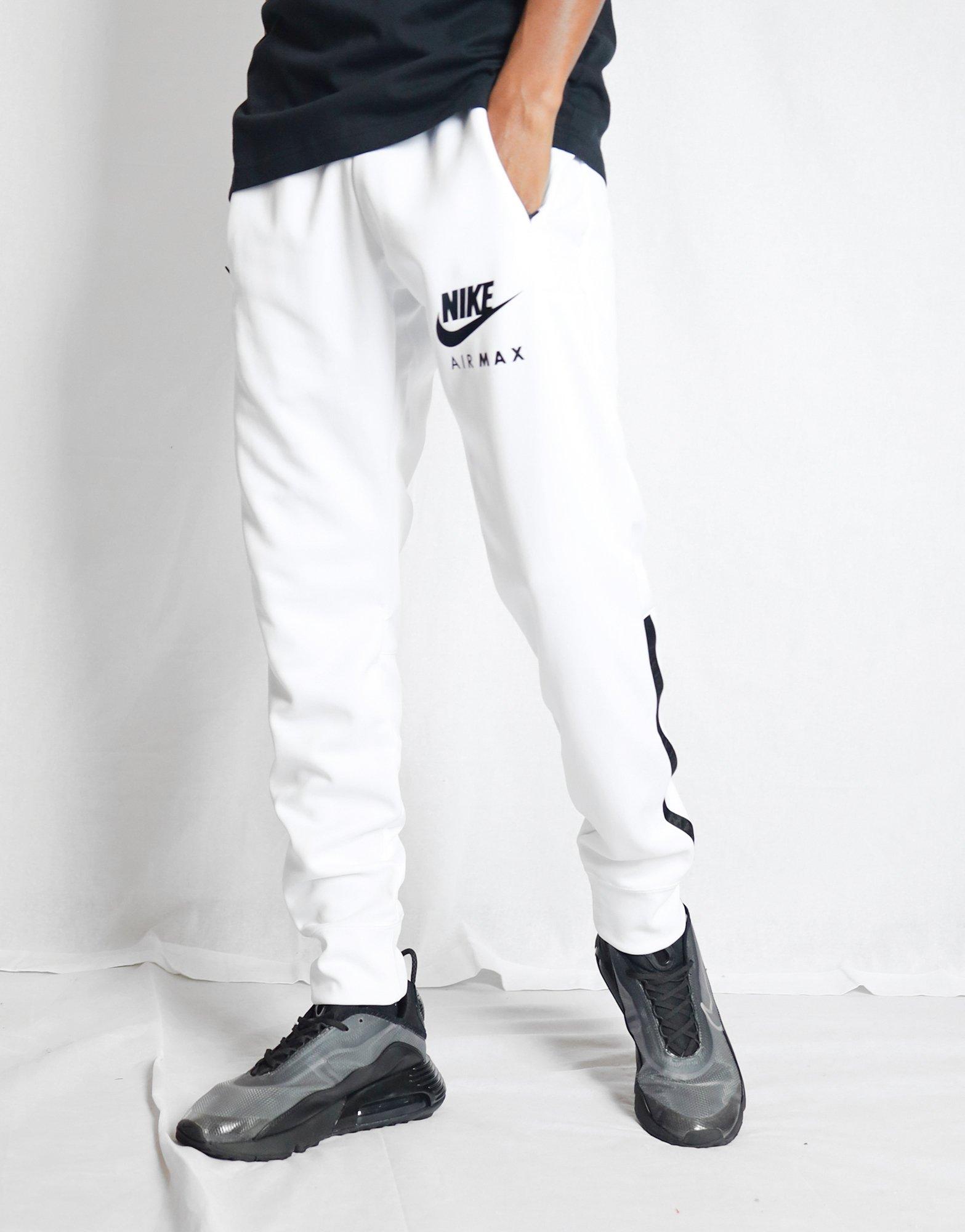 white nike track pants