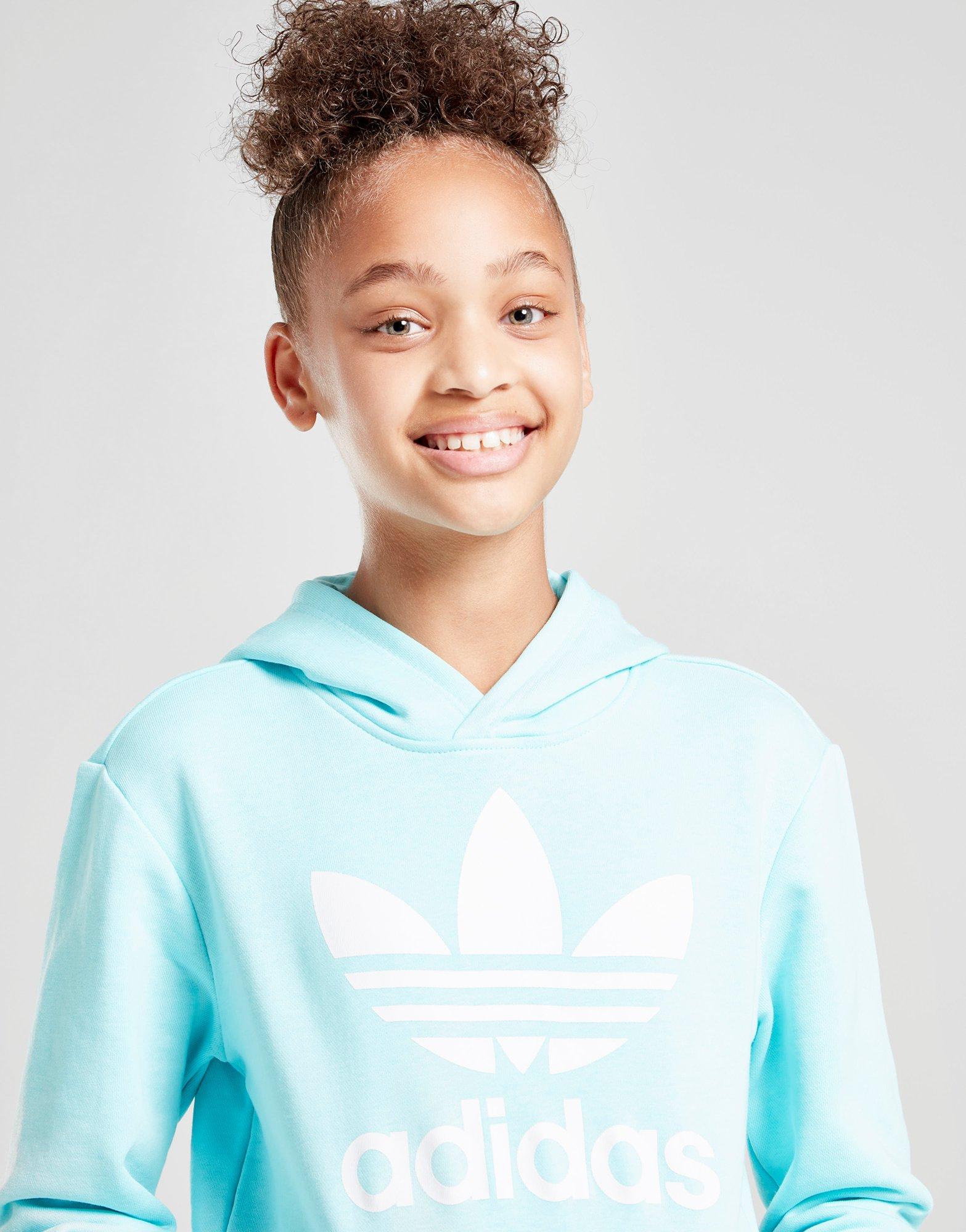girls adidas trefoil hoodie
