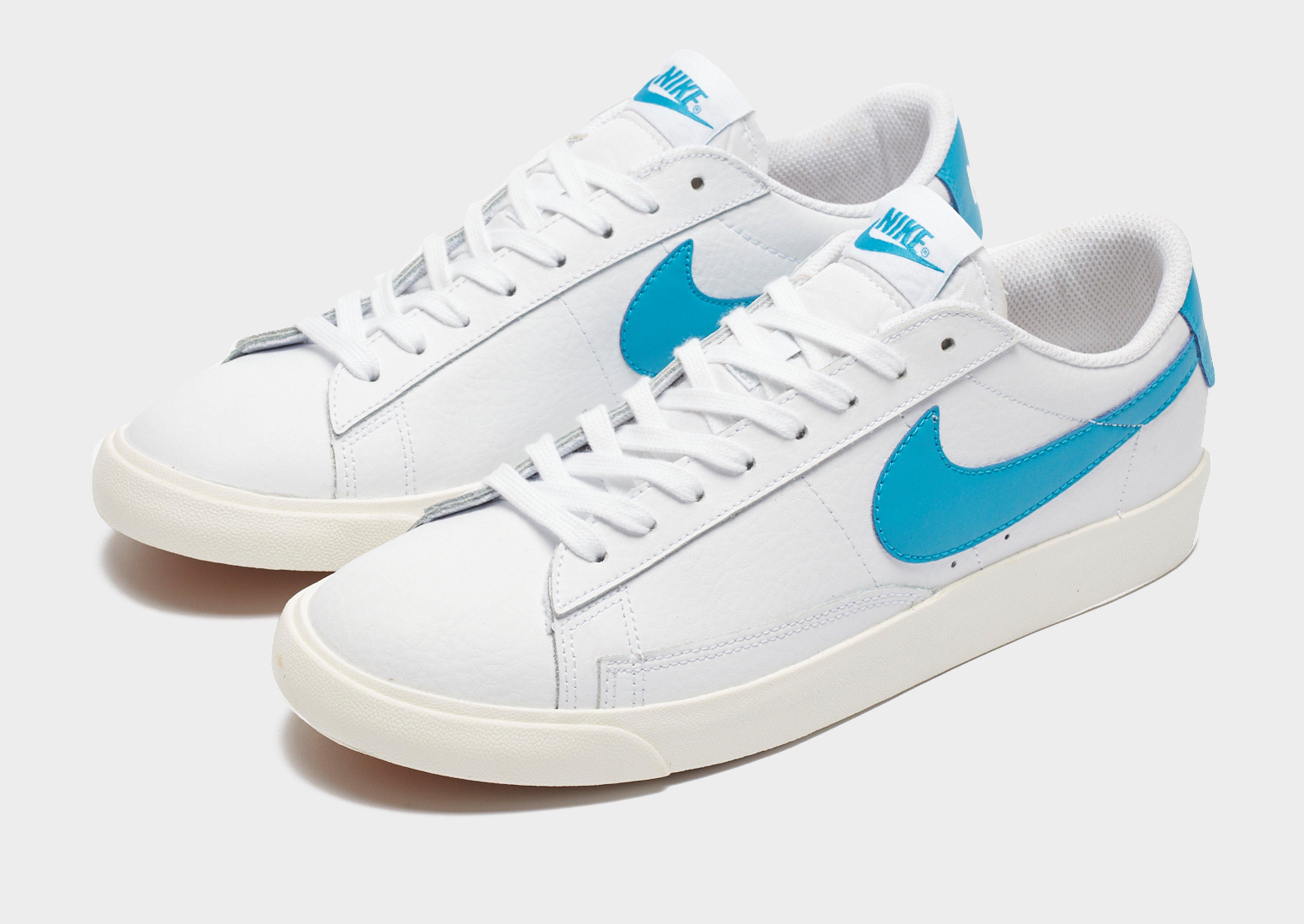 nike blazer low white blue