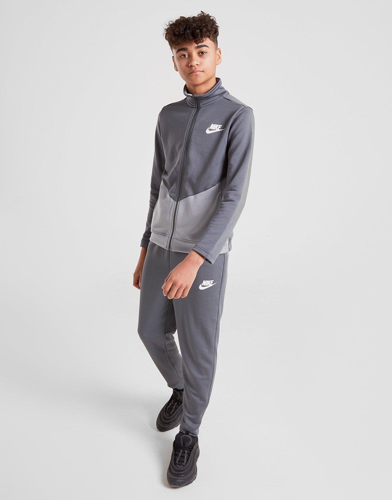 nike poly tracksuit grey