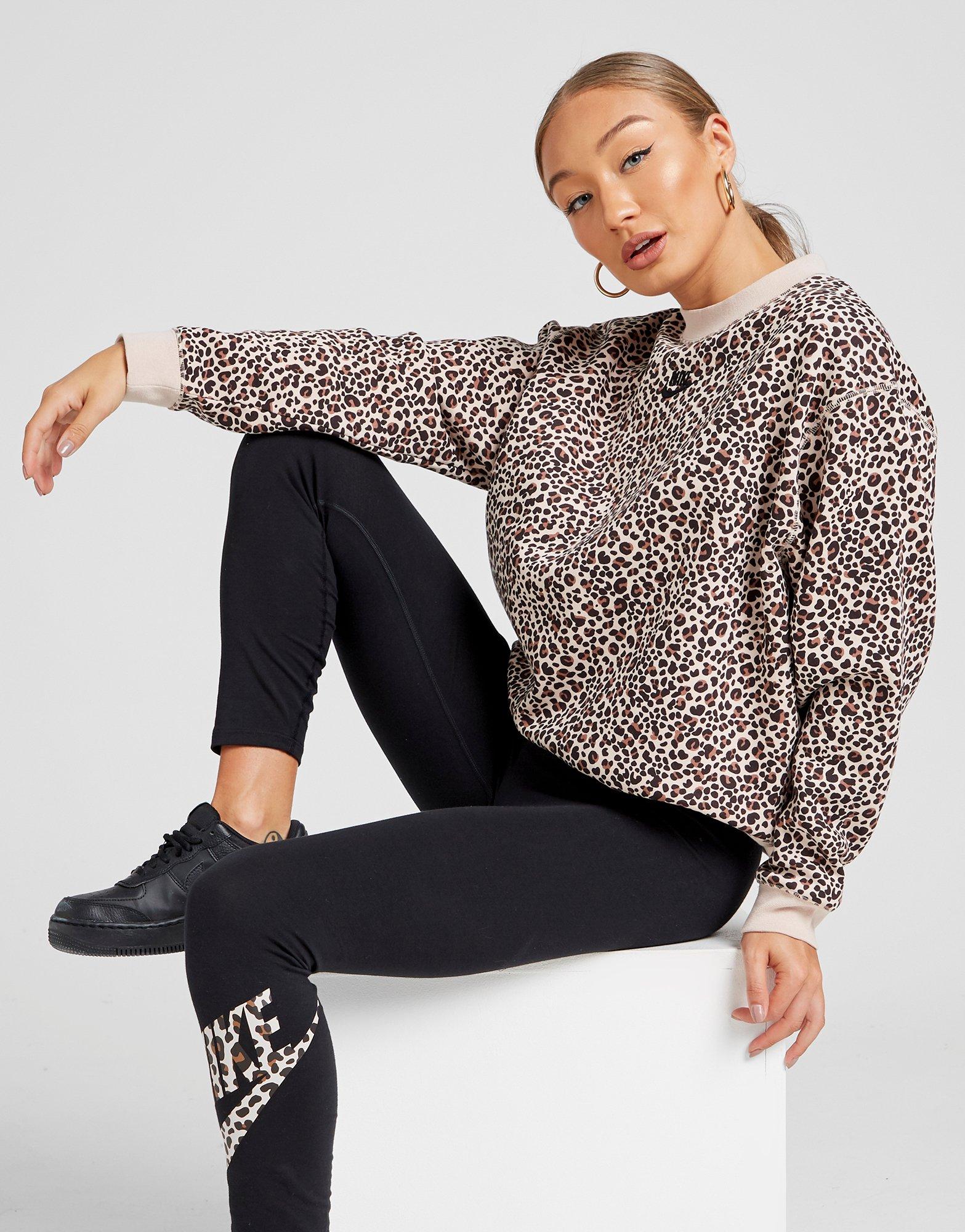 nike womens leopard print sweatshirt