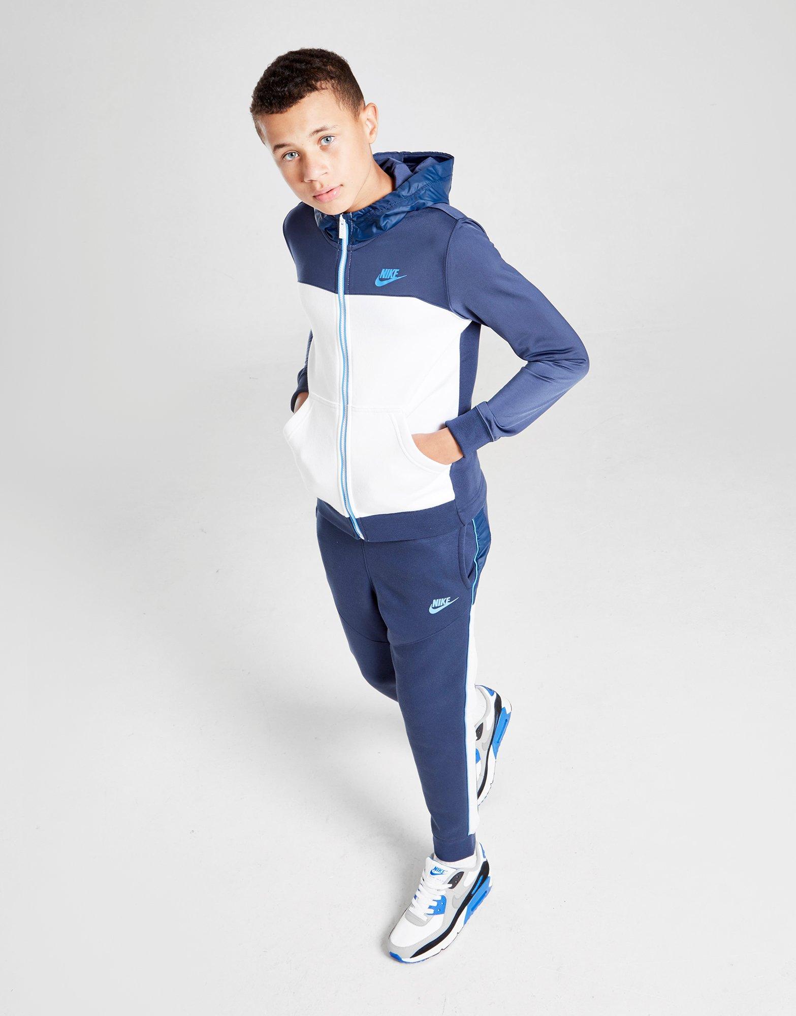 nike hybrid tracksuit blue