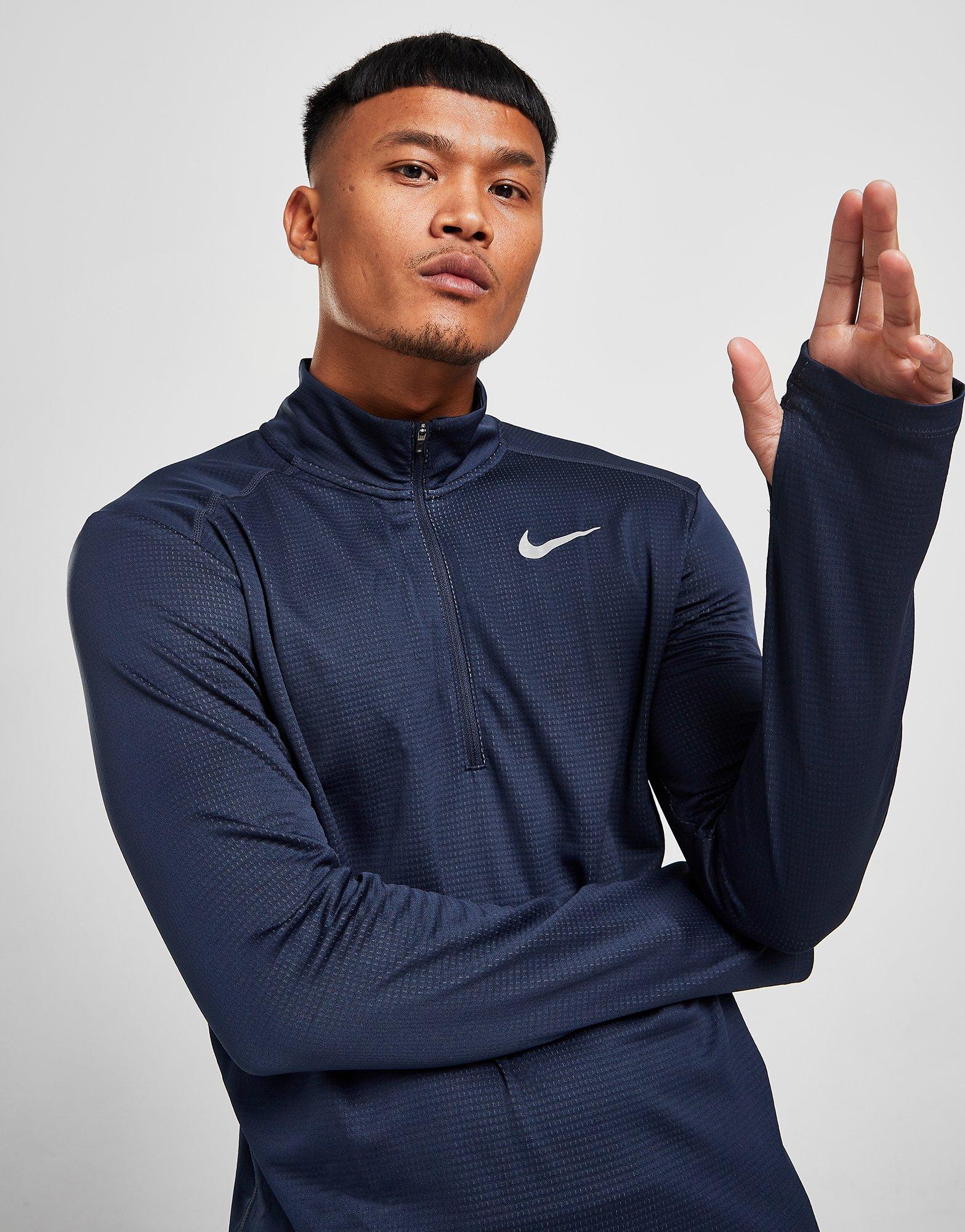 nike pacer half zip blue