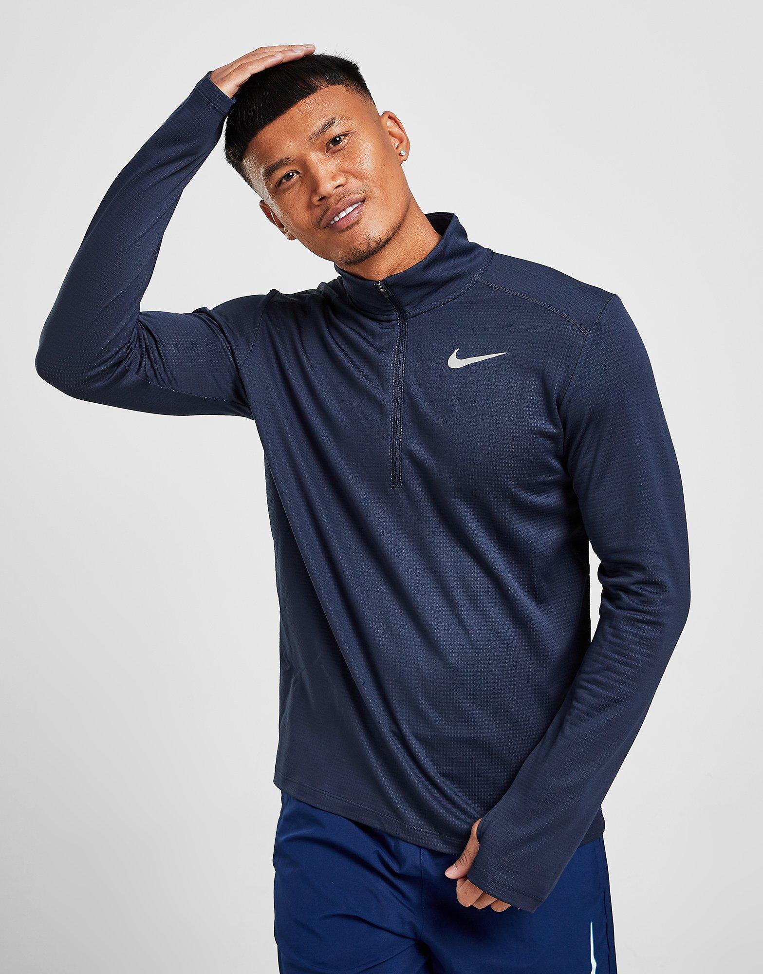 nike pacer half zip blue