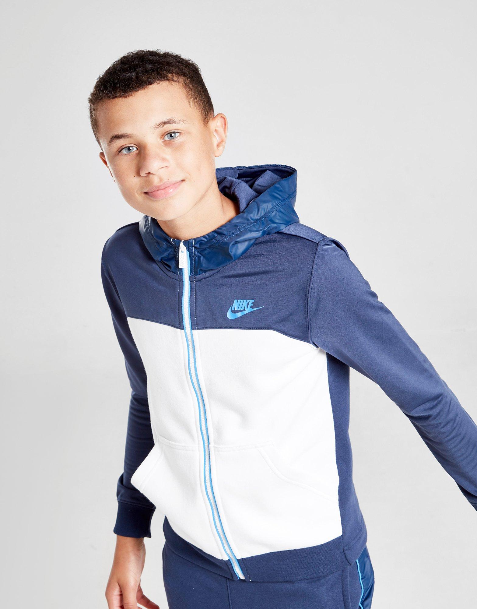 nike hybrid hoodie blue