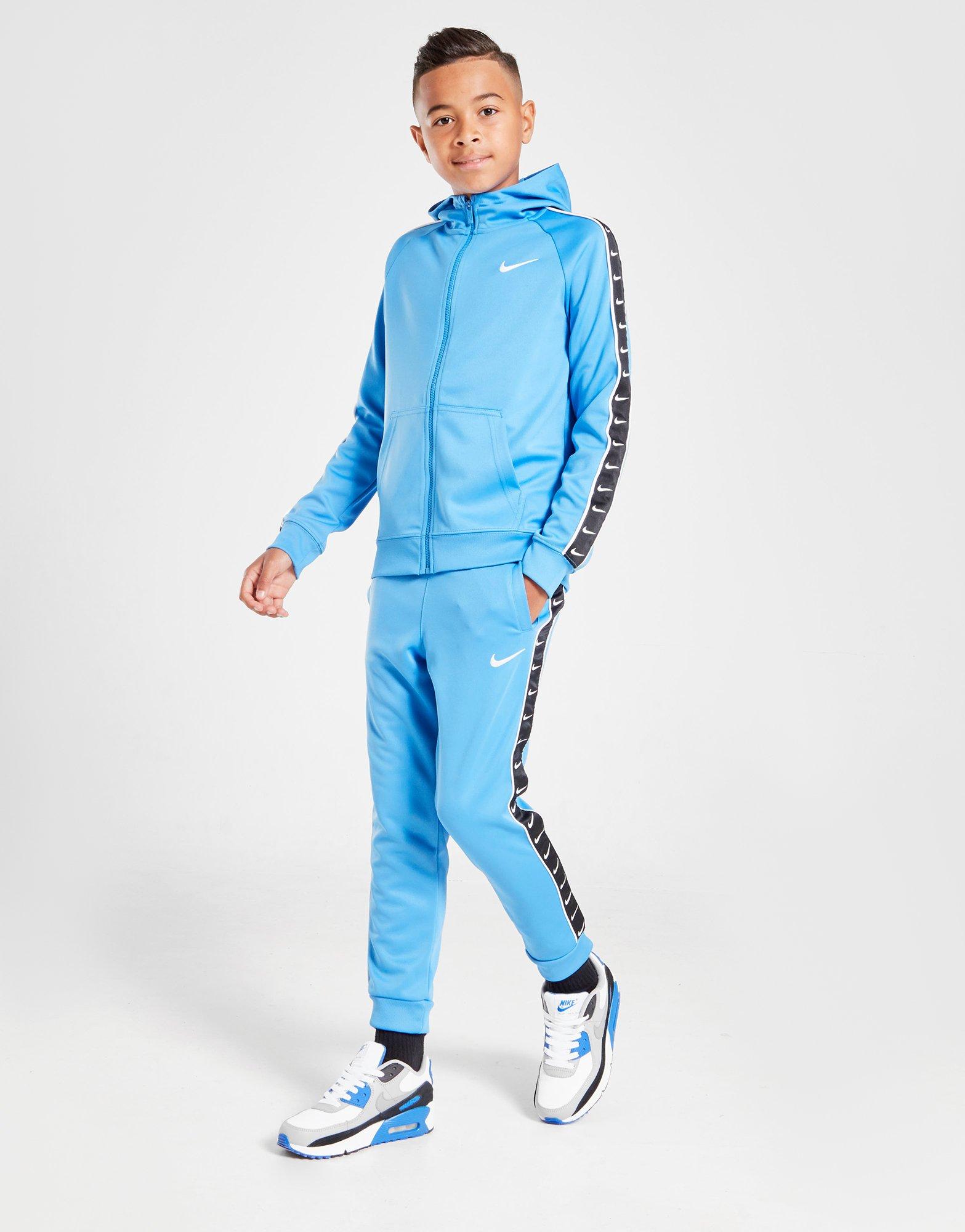 nike tape full zip hoodie blue