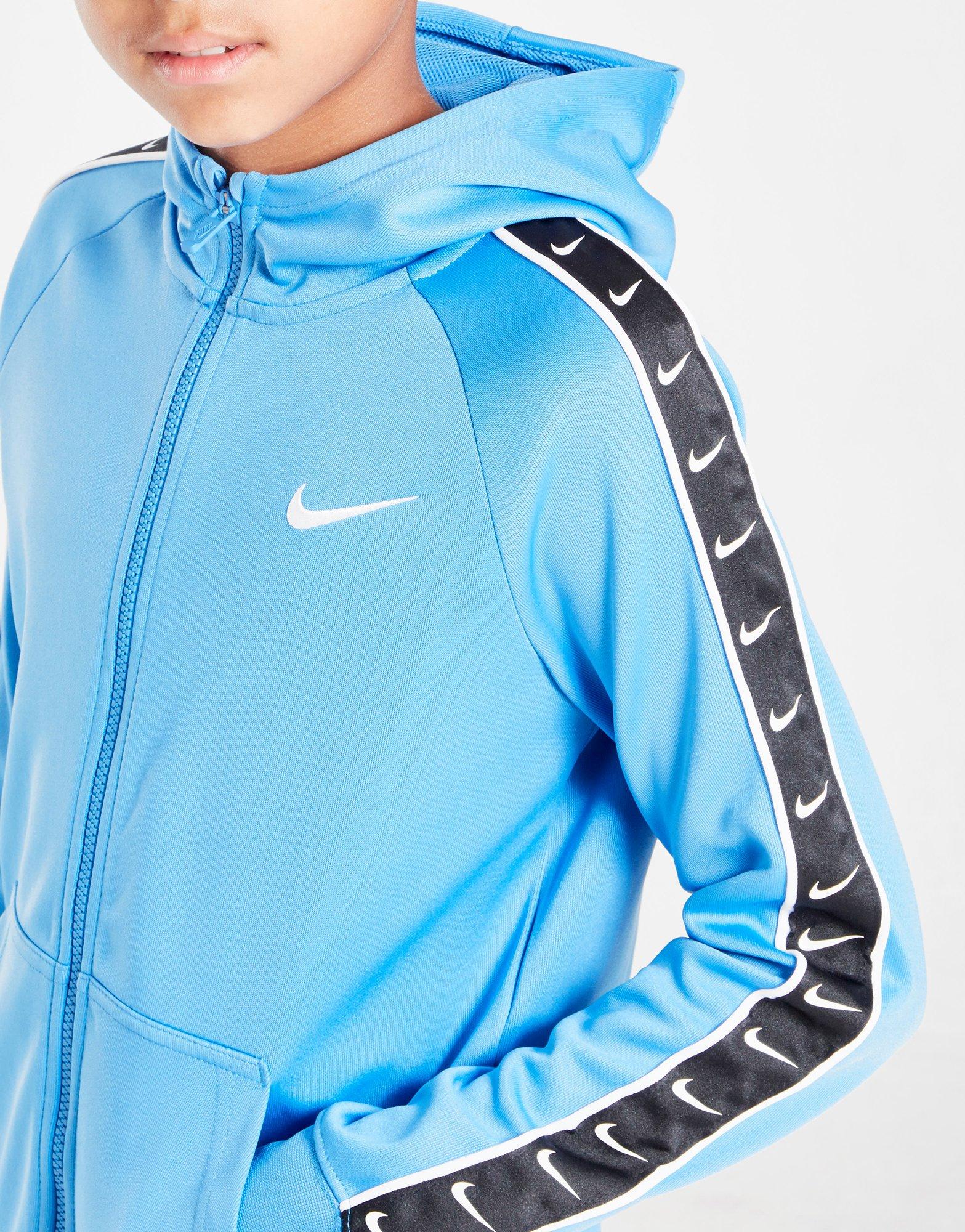 nike tape full zip hoodie blue