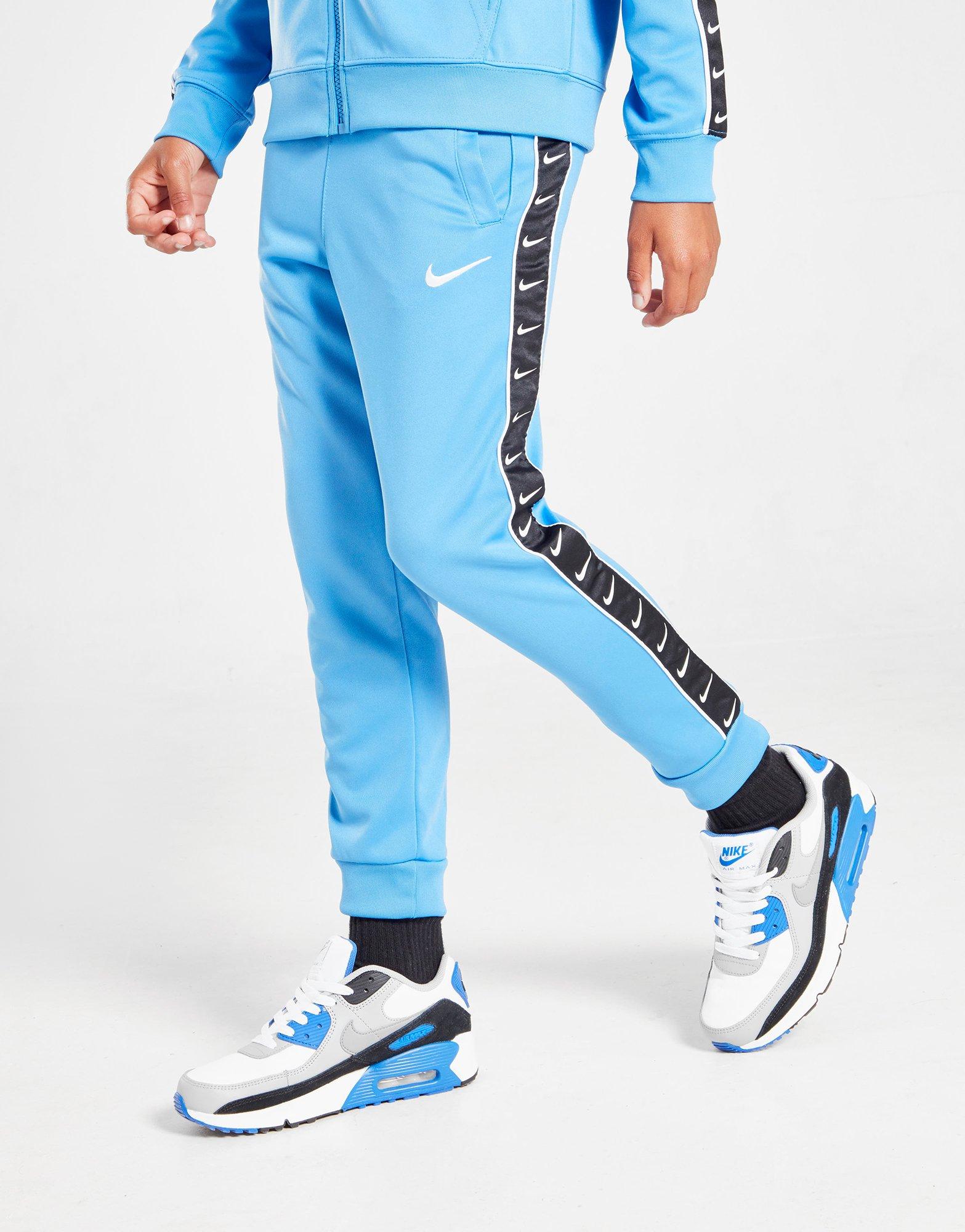 blue nike tape joggers