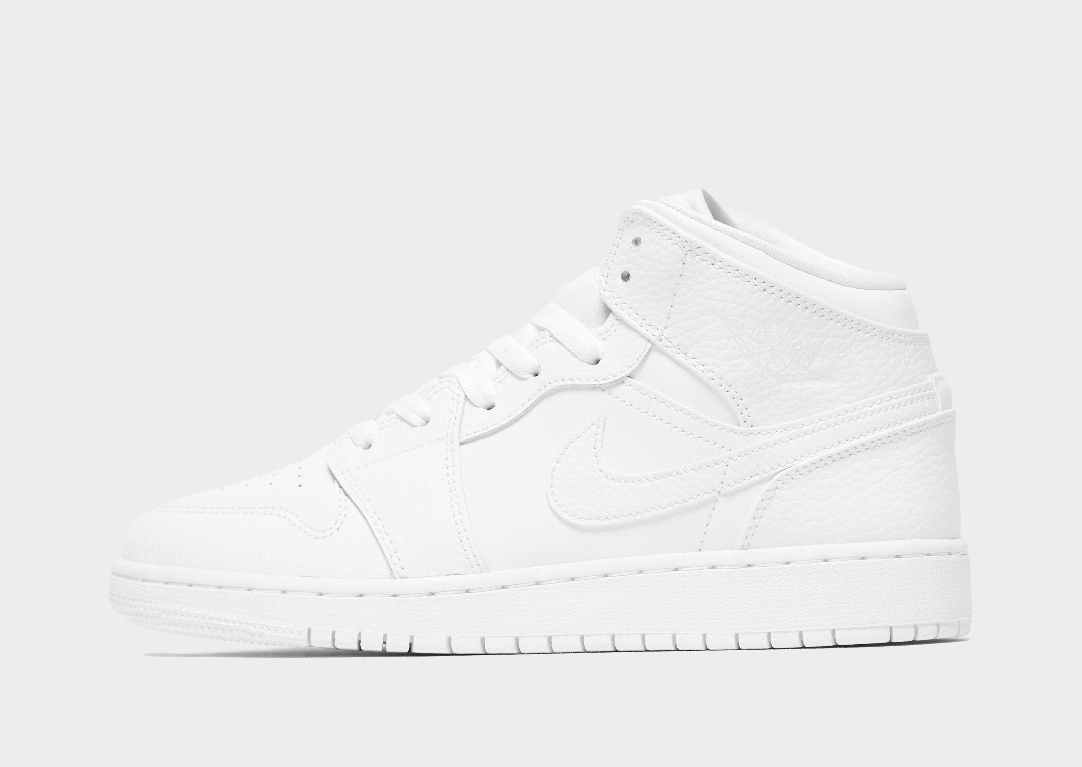 Buy White Jordan Air 1 Mid Junior's